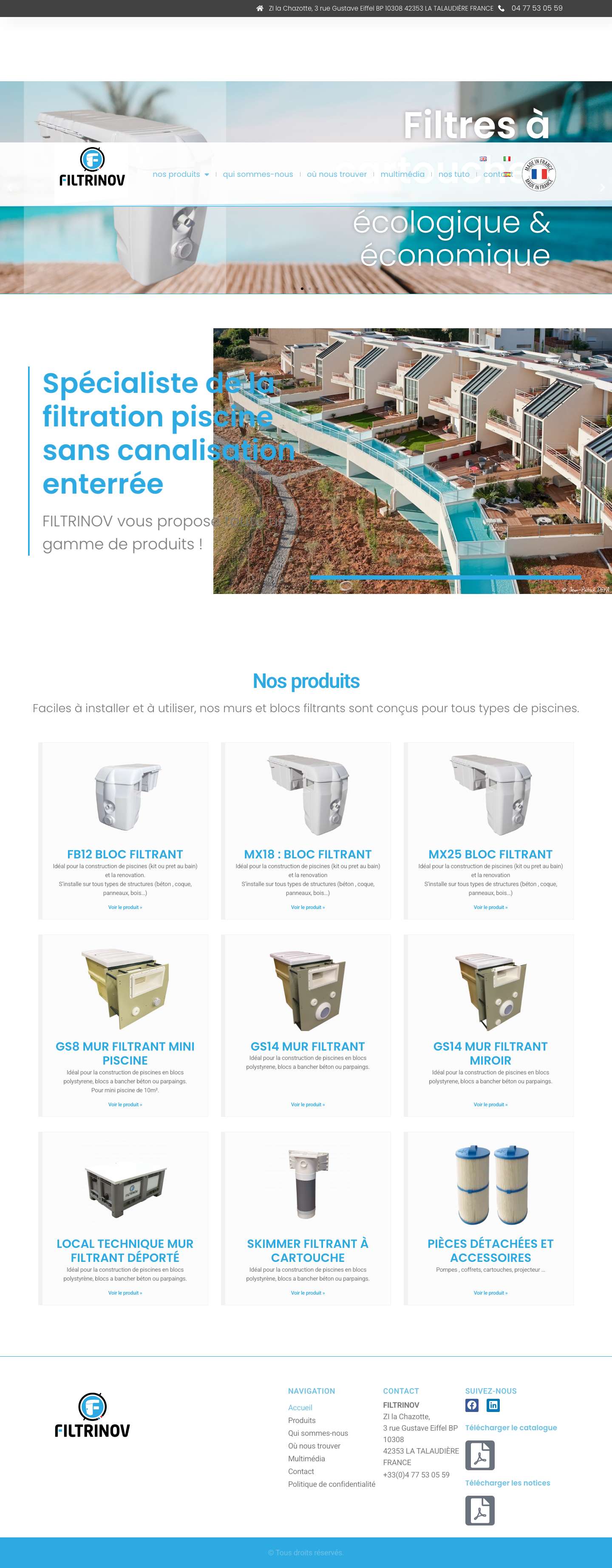 Accueil - FILTRINOV - Full Screenshot