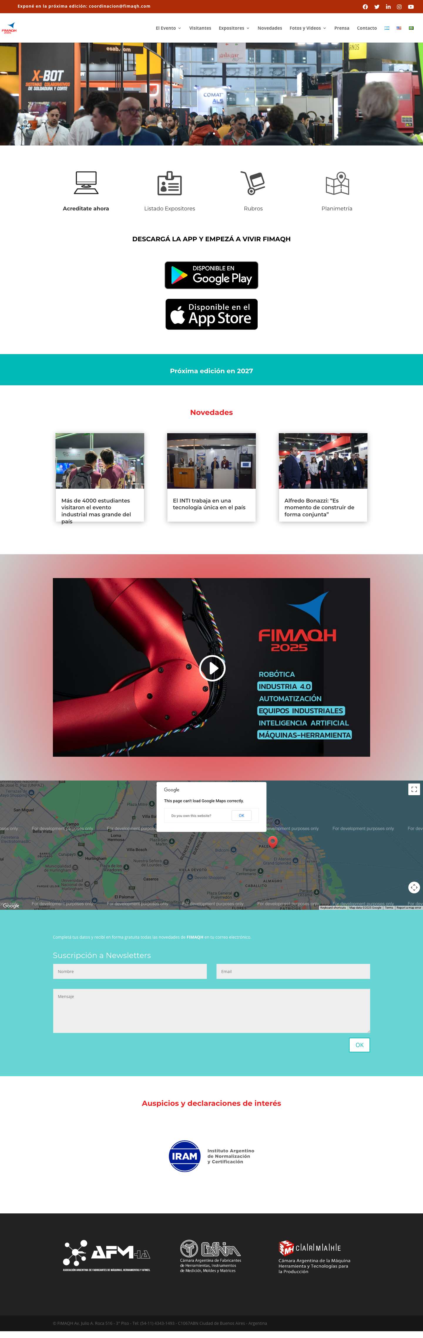 FIMAQH | Feria Internacional de la Máquina Herramienta y Tecnologías de la Producción - Full Screenshot