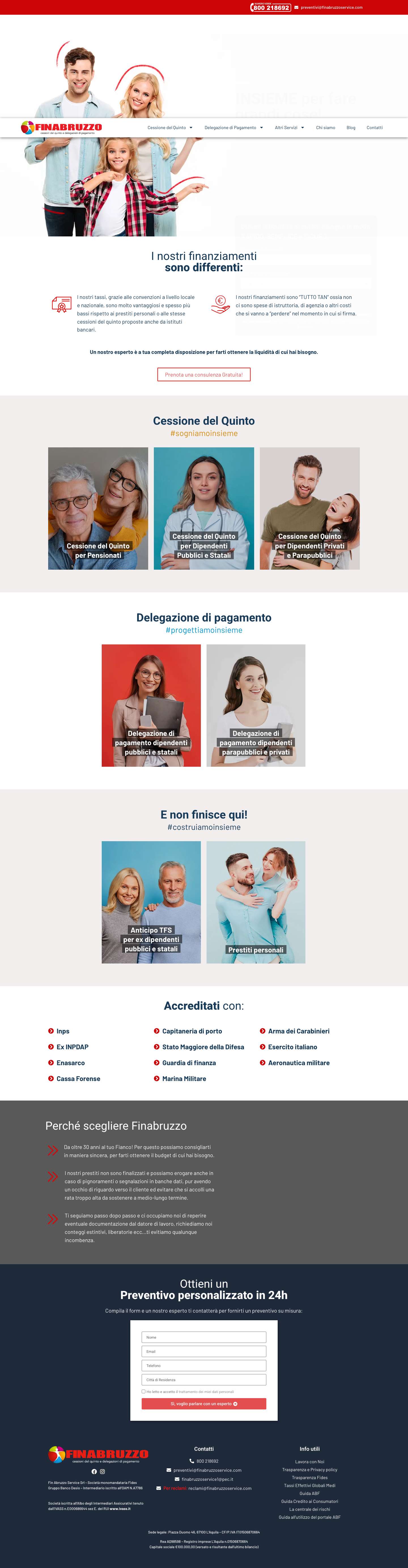 Fin Abruzzo : Cessioni del quinto e delegazioni di pagamento - Full Screenshot