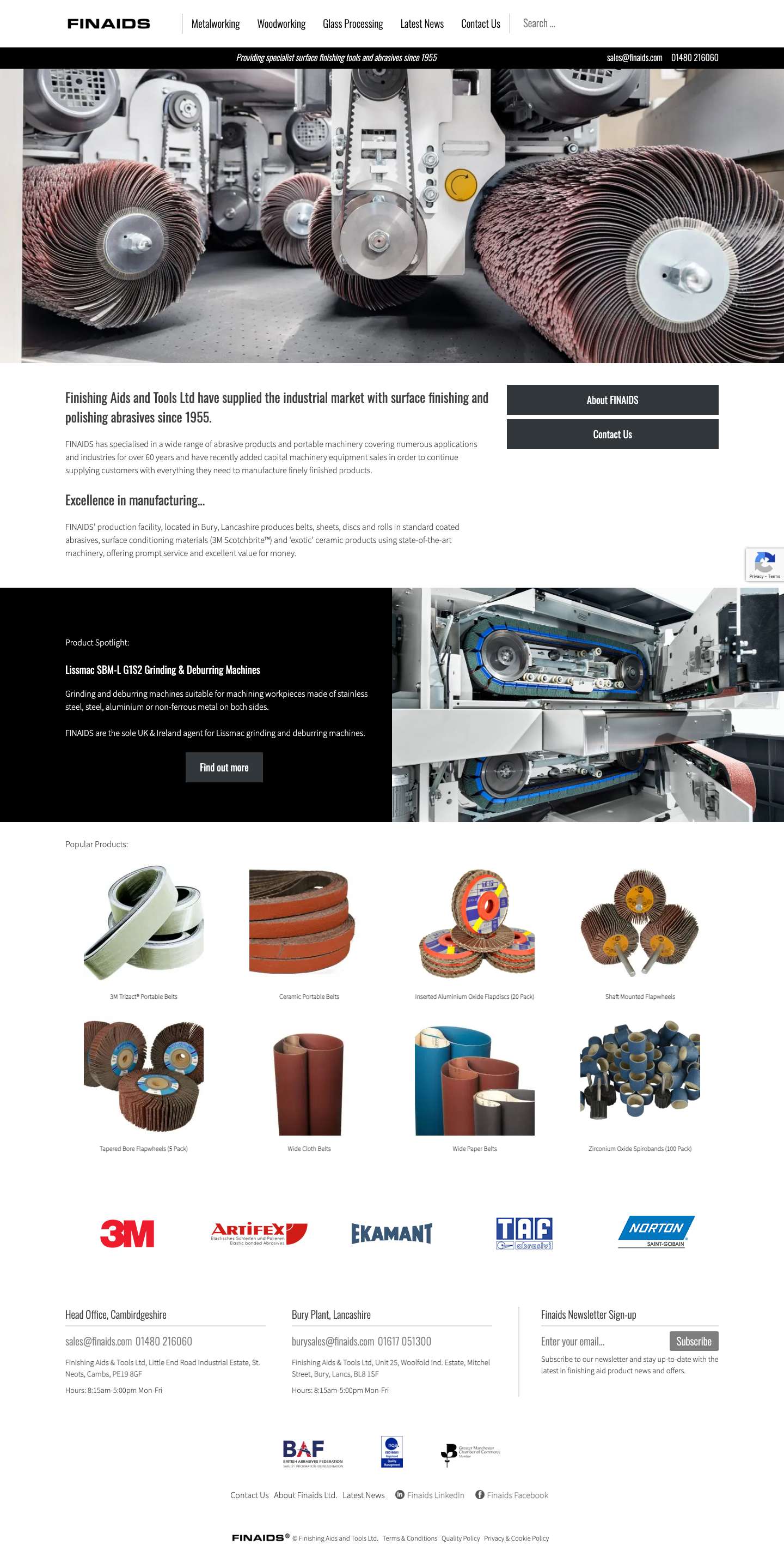 Finishing Aids & Tools Ltd. - FINAIDS - Full Screenshot