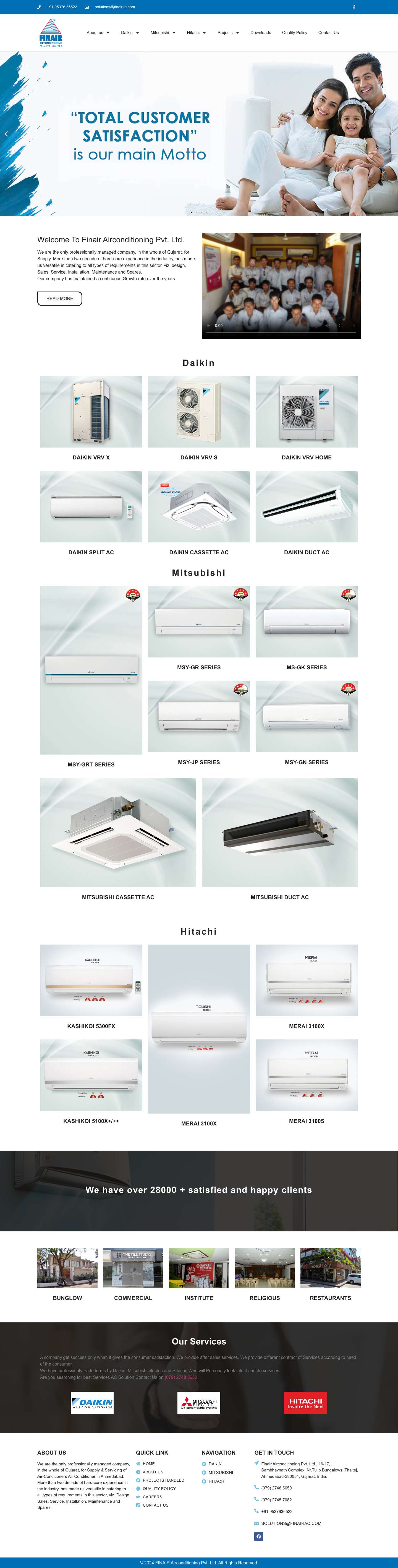 Finair AC – Airconditioning Dealers - Full Screenshot