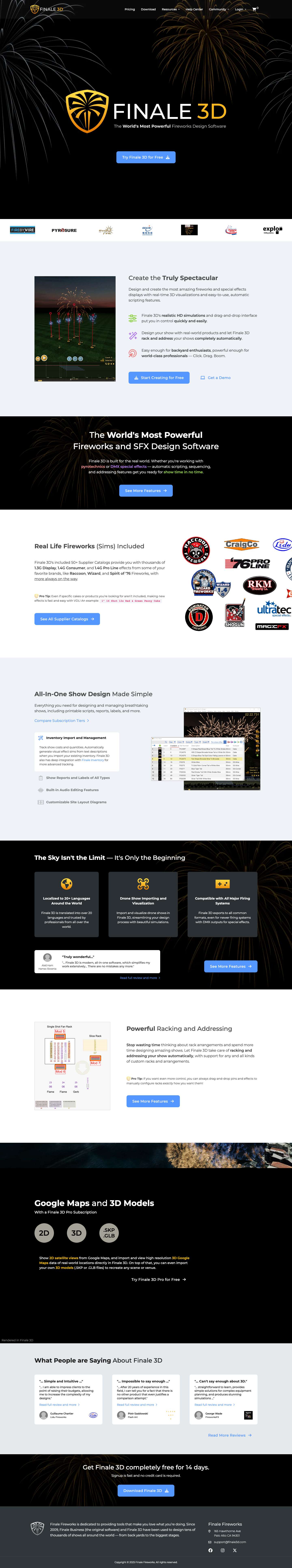 Finale 3D - The World's Most Powerful Fireworks Design Software - Full Screenshot