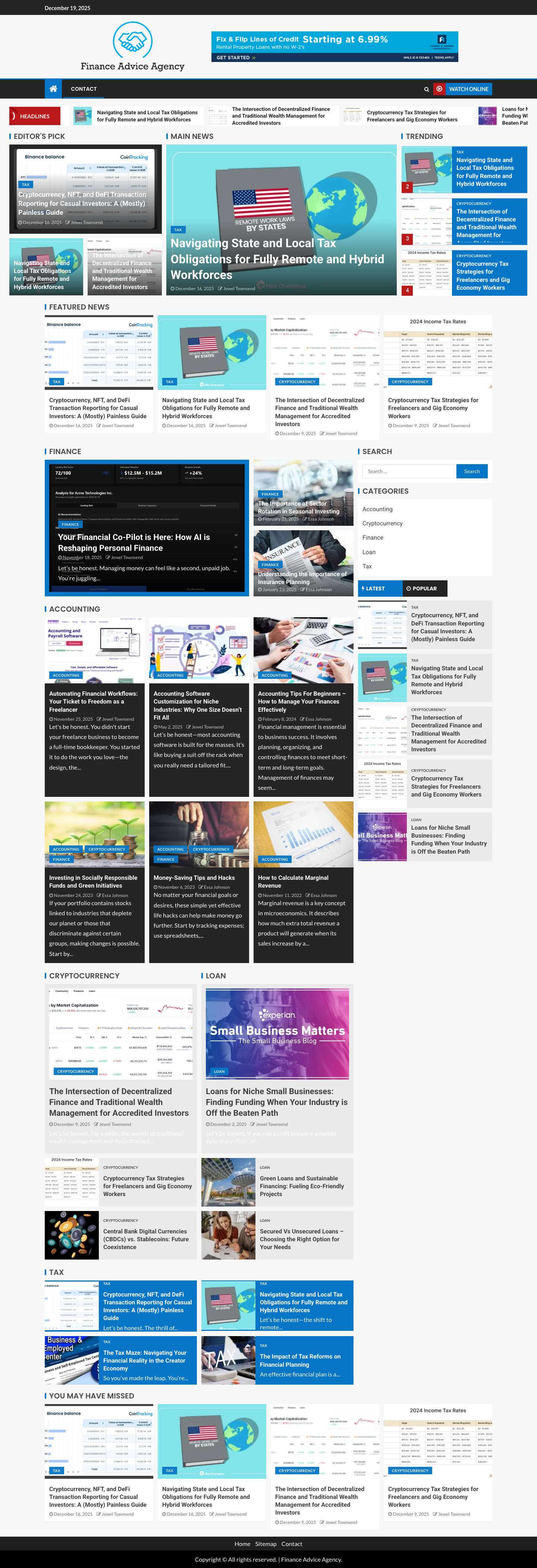 Home - Finance Advice Agency - Full Screenshot