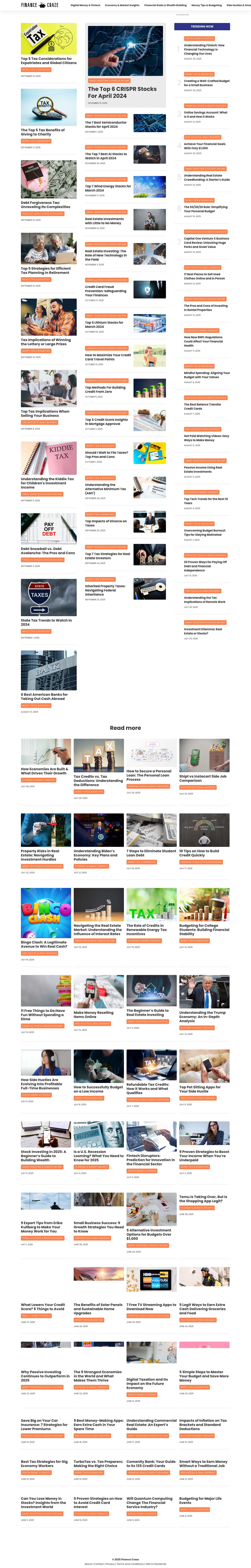 Home - Finance Craze - Full Screenshot