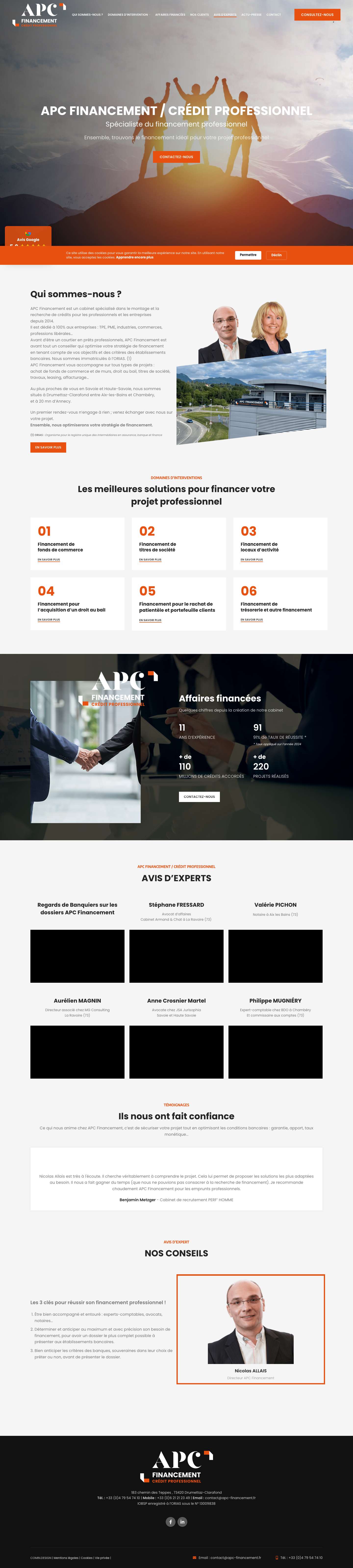 APC Financement - Professionnel en Savoie et Haute-Savoie. - Full Screenshot