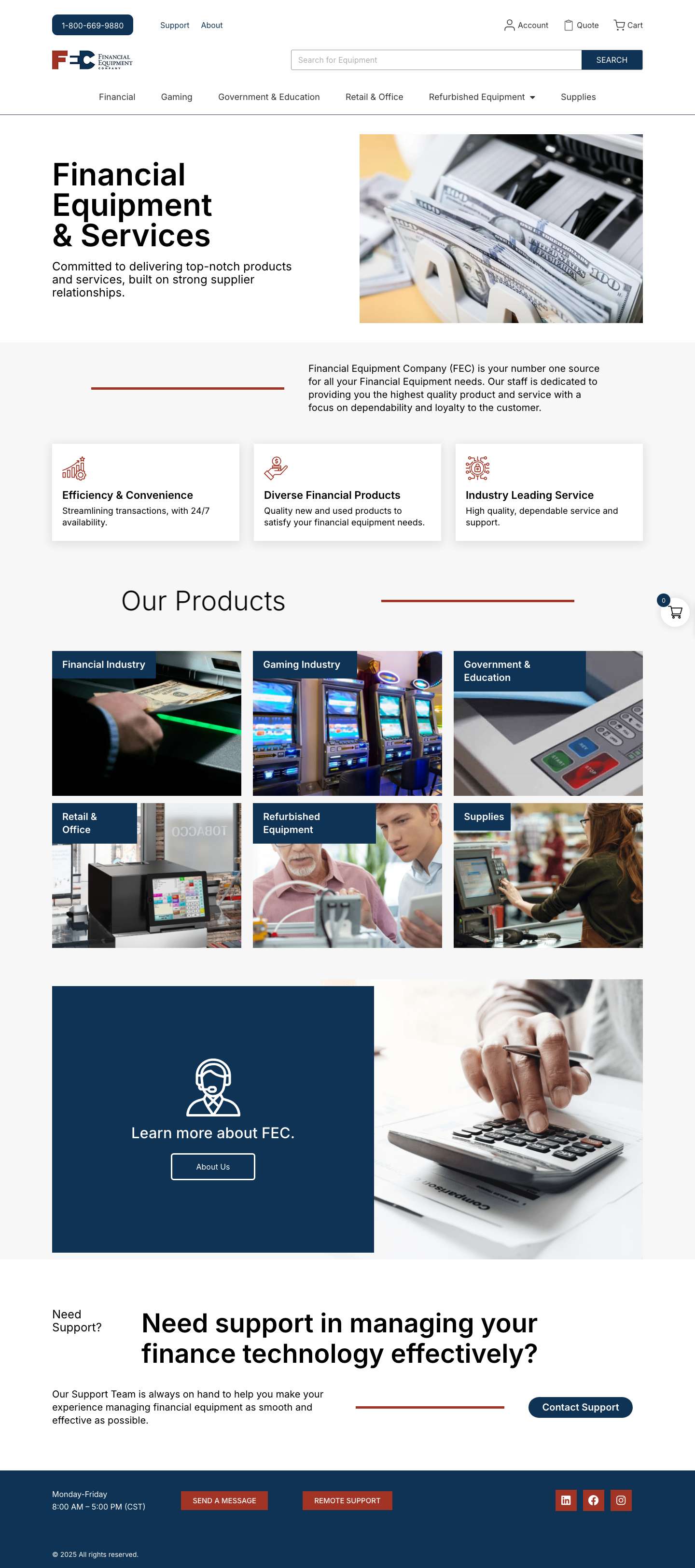 Homepage - Financial Equipment Company - Full Screenshot