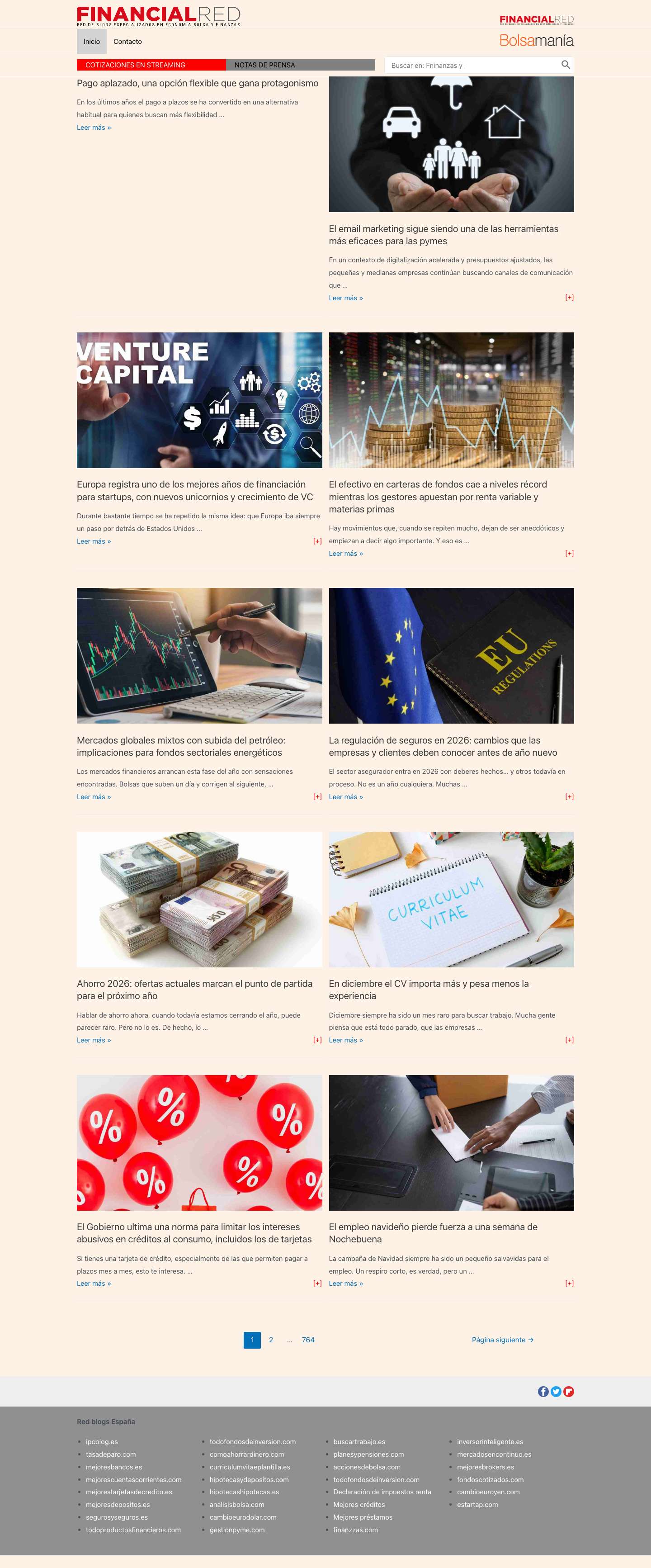 FinancialRed – FinancialRed es una red de blogs especializados en economía, bolsa y finanzas. - Full Screenshot