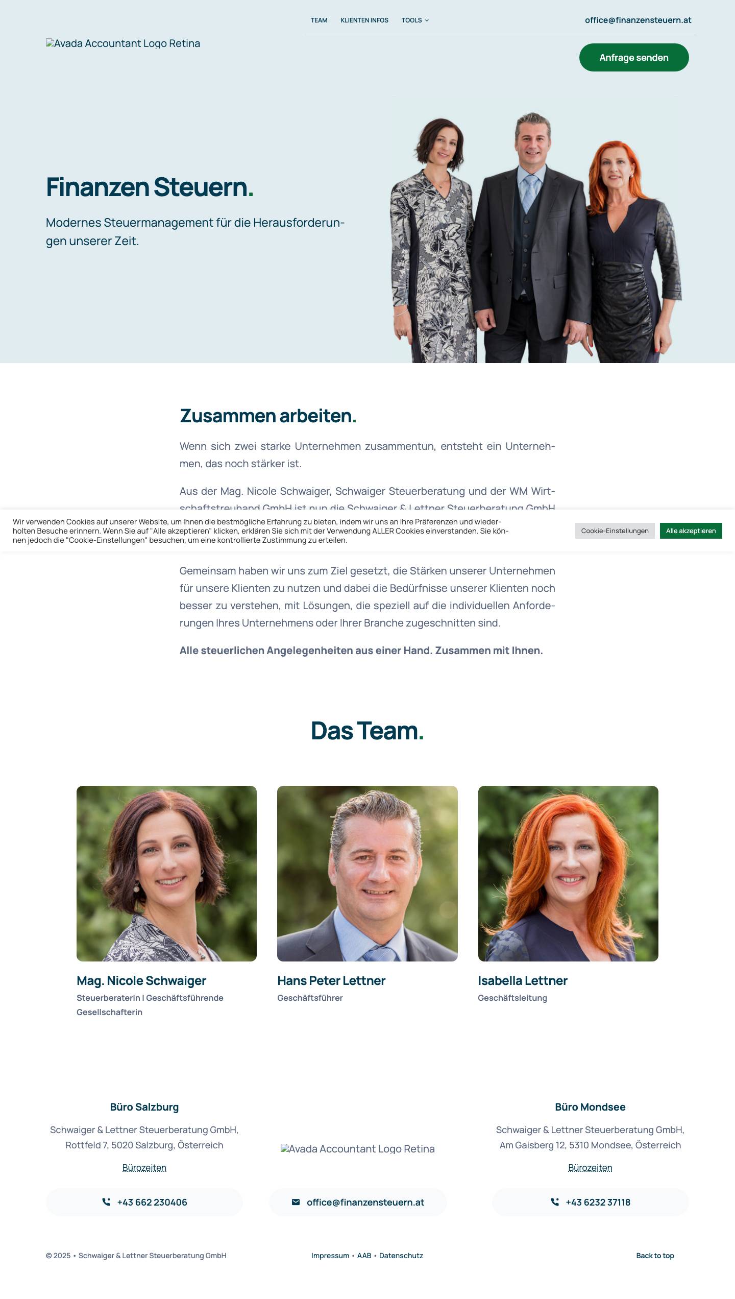 Schwaiger & Lettner – Steuerberatung GmbH - Full Screenshot