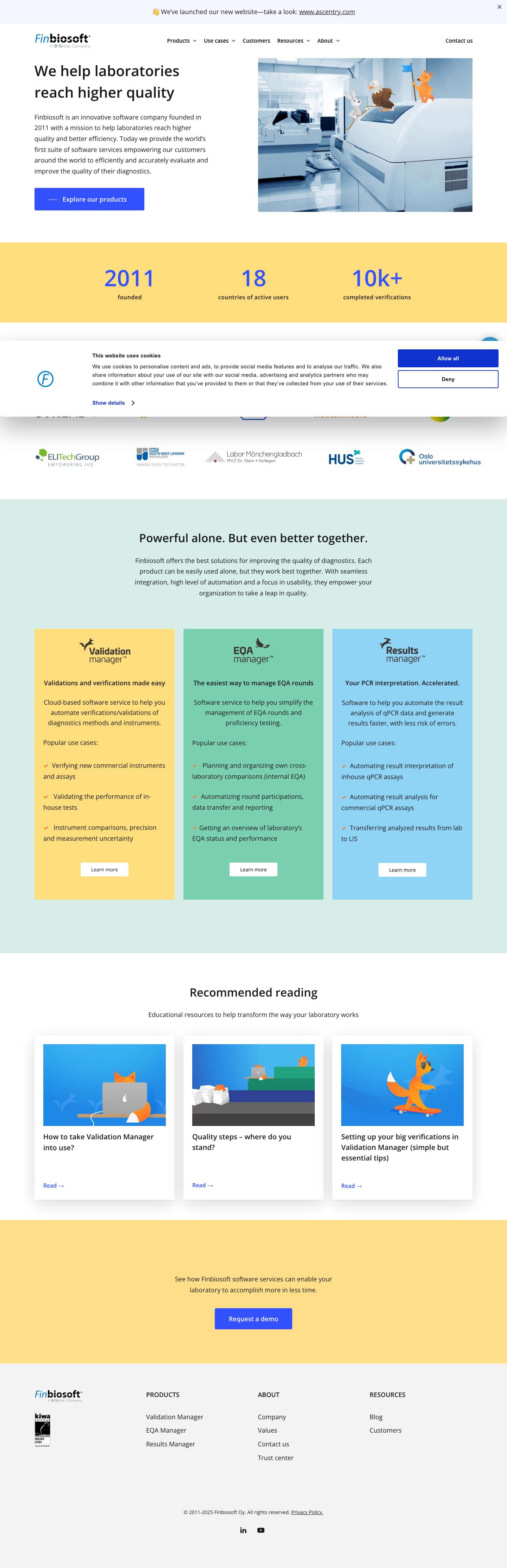 Homepage - Finbiosoft - Full Screenshot