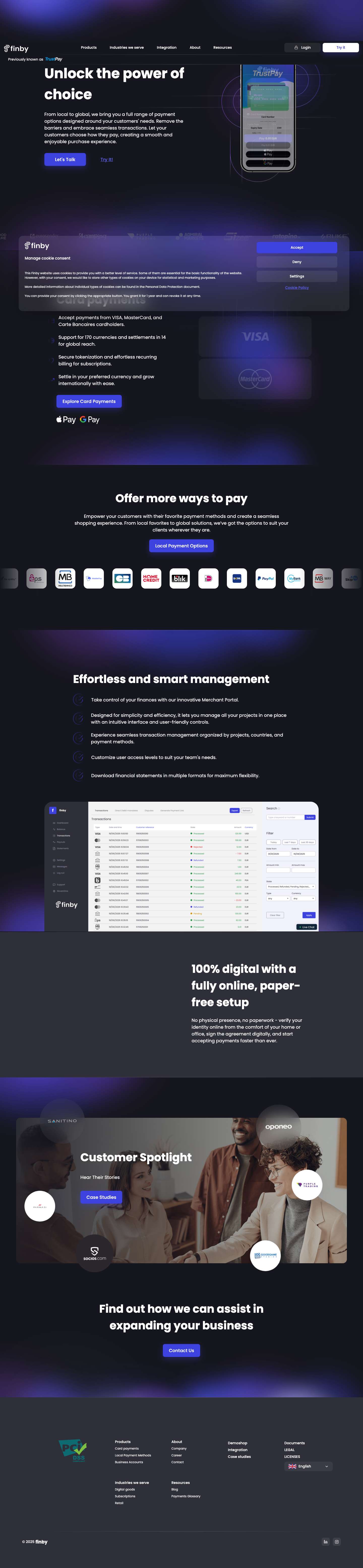Unlock the power of choice in online payments - Full Screenshot