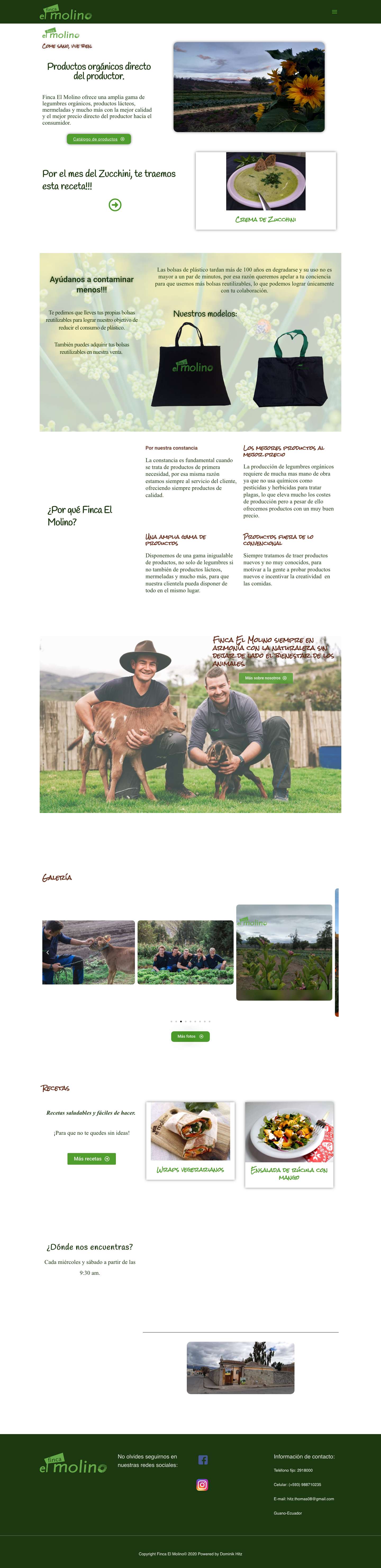 Finca El Molino – Come sano vive bien! - Full Screenshot