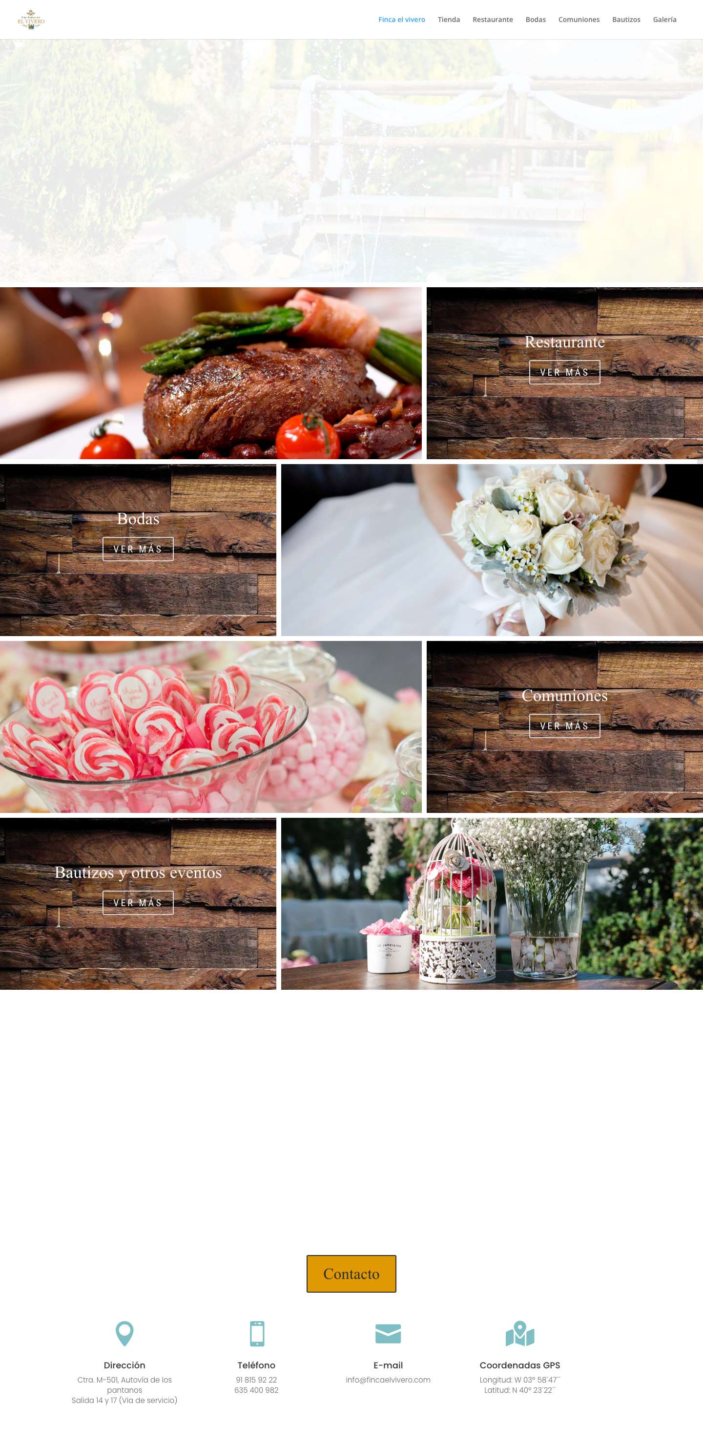 Finca el vivero | Restaurante y celebraciones desde 1977 - Full Screenshot