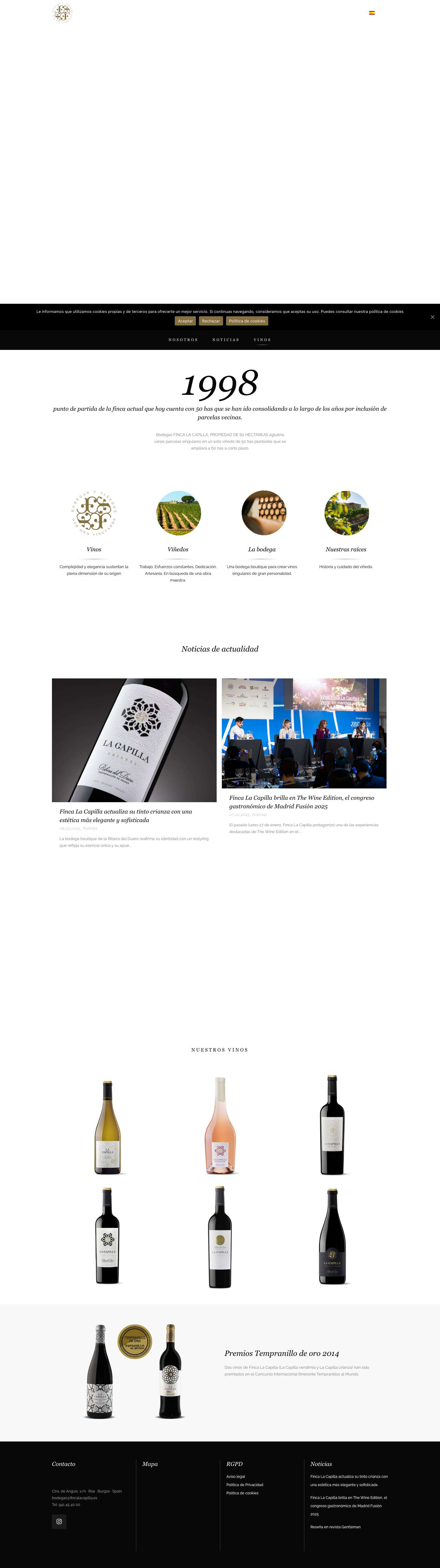 Finca La Capilla – Vinos y viñedos Ribera del Duero - Full Screenshot