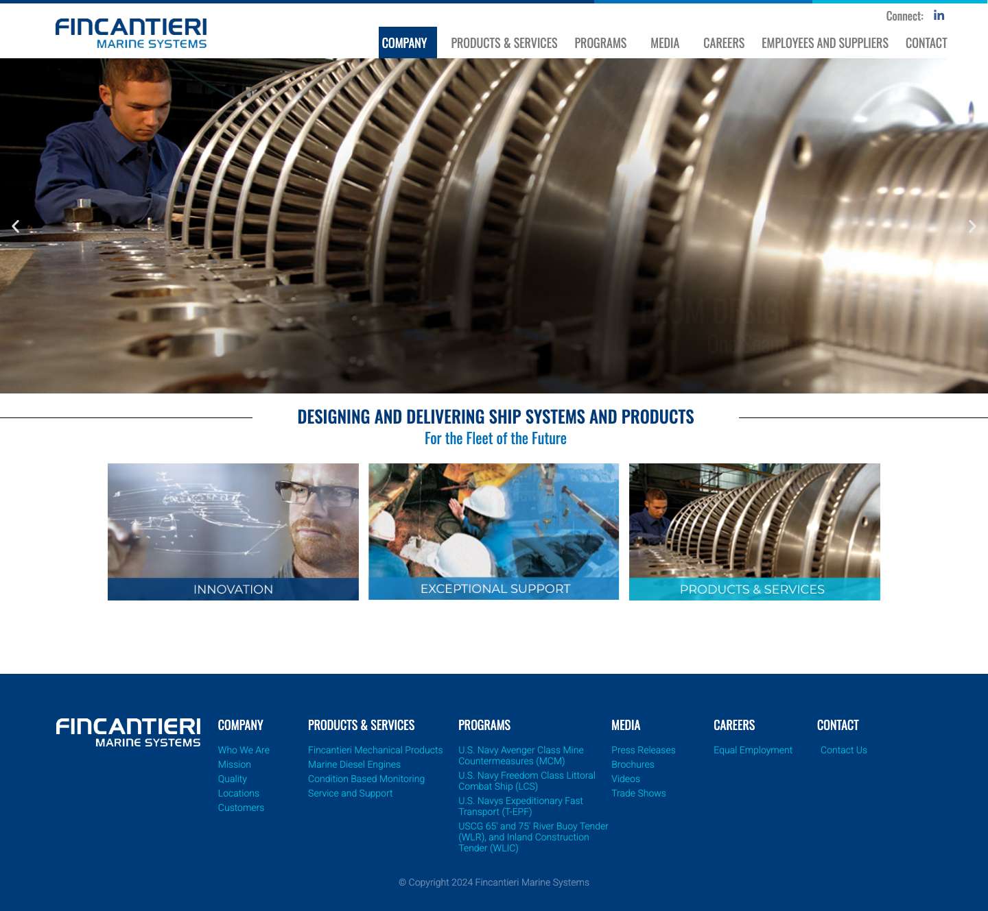 Fincantieri Marine Systems – The Premier Source for Integrated Marine Systems - Full Screenshot
