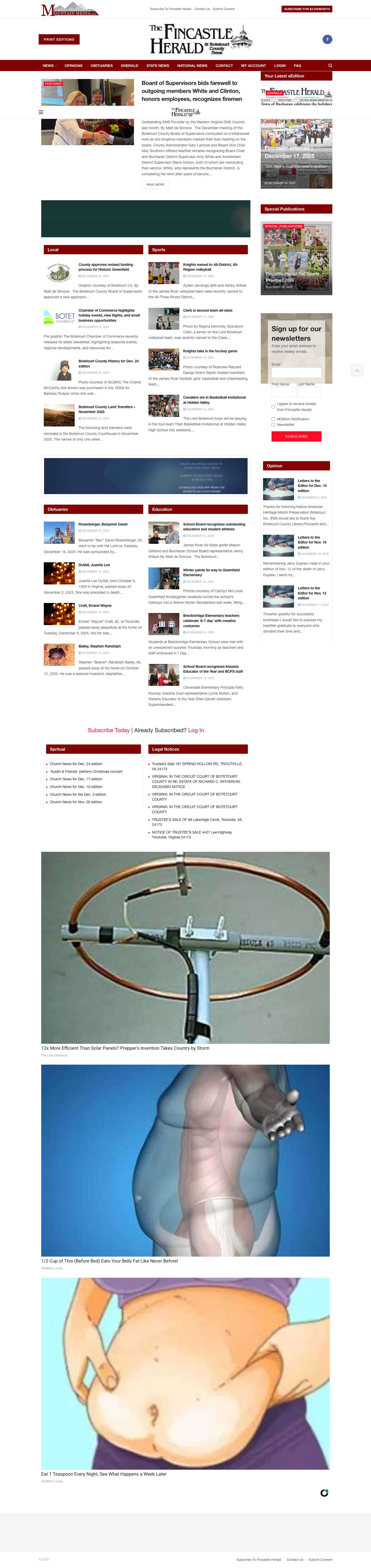 Fincastle Herald – Botetourt County News - Full Screenshot