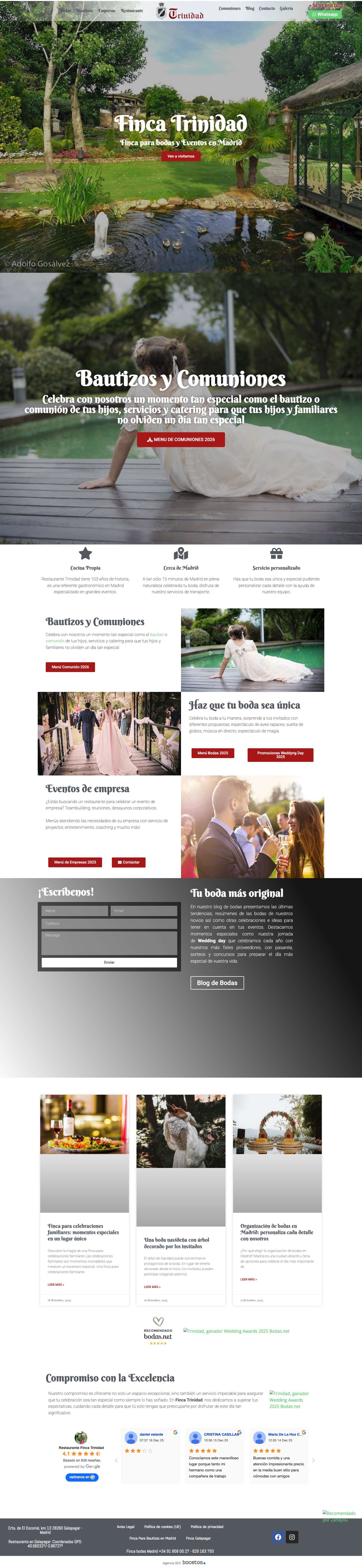 Finca Restaurante para Bodas y Eventos en Madrid - Full Screenshot