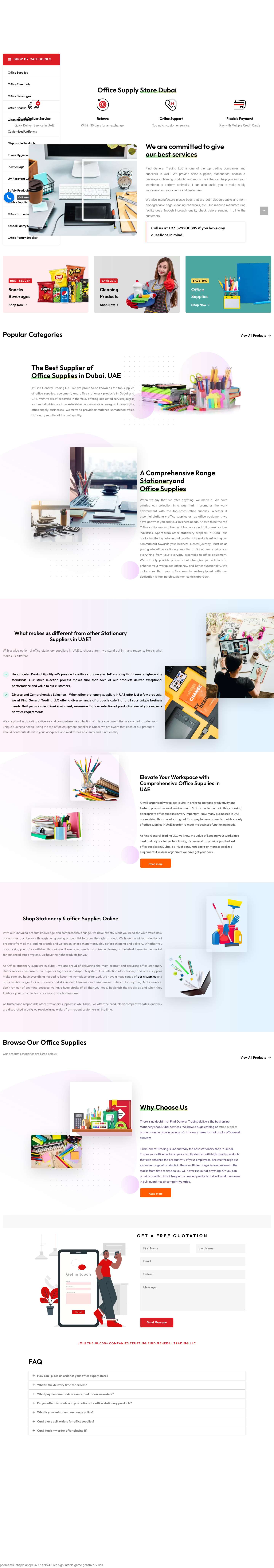 Online Stationery & Office Supplies Dubai - #1 Suppliers UAE - Full Screenshot