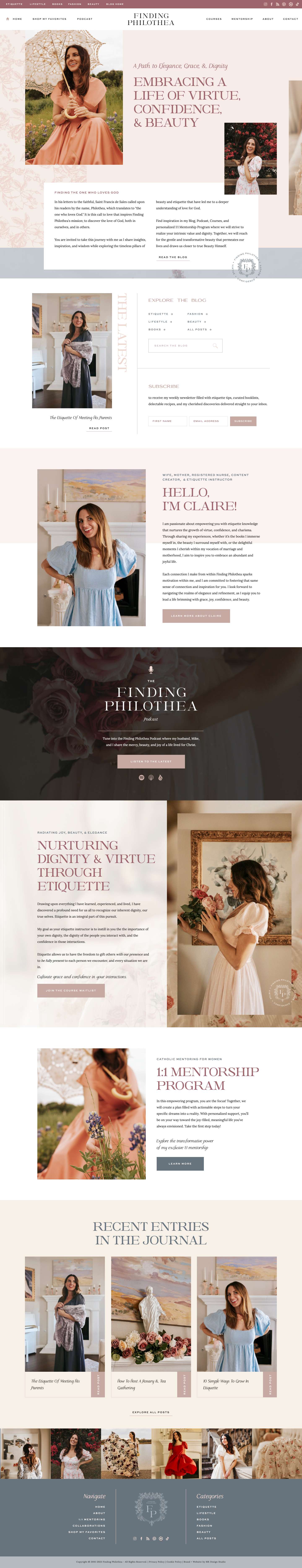 Homepage - Finding Philothea - Full Screenshot