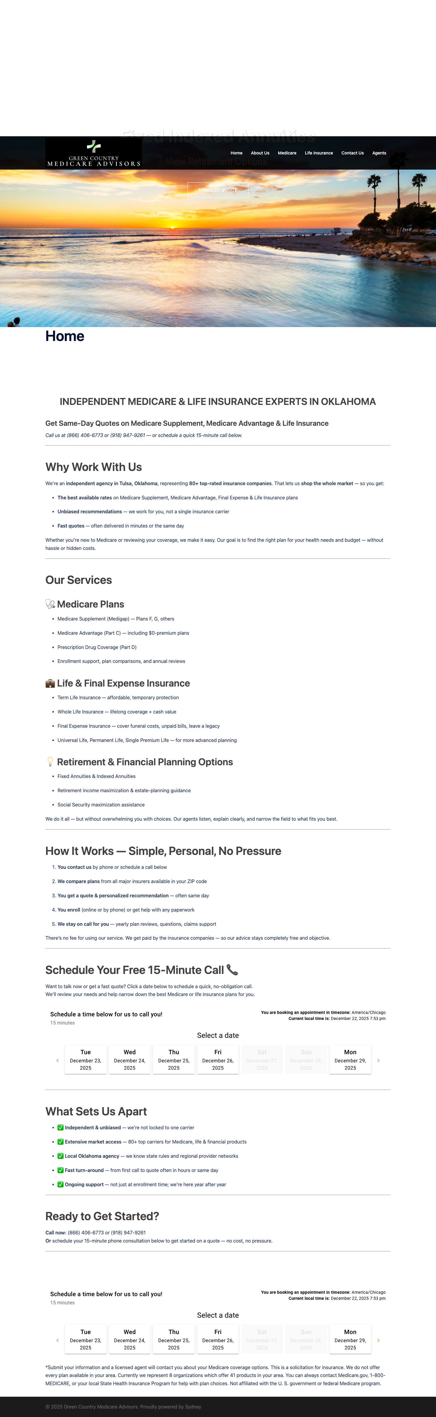 Independent Agent | Medicare | Green Country Medicare Advisors - Full Screenshot