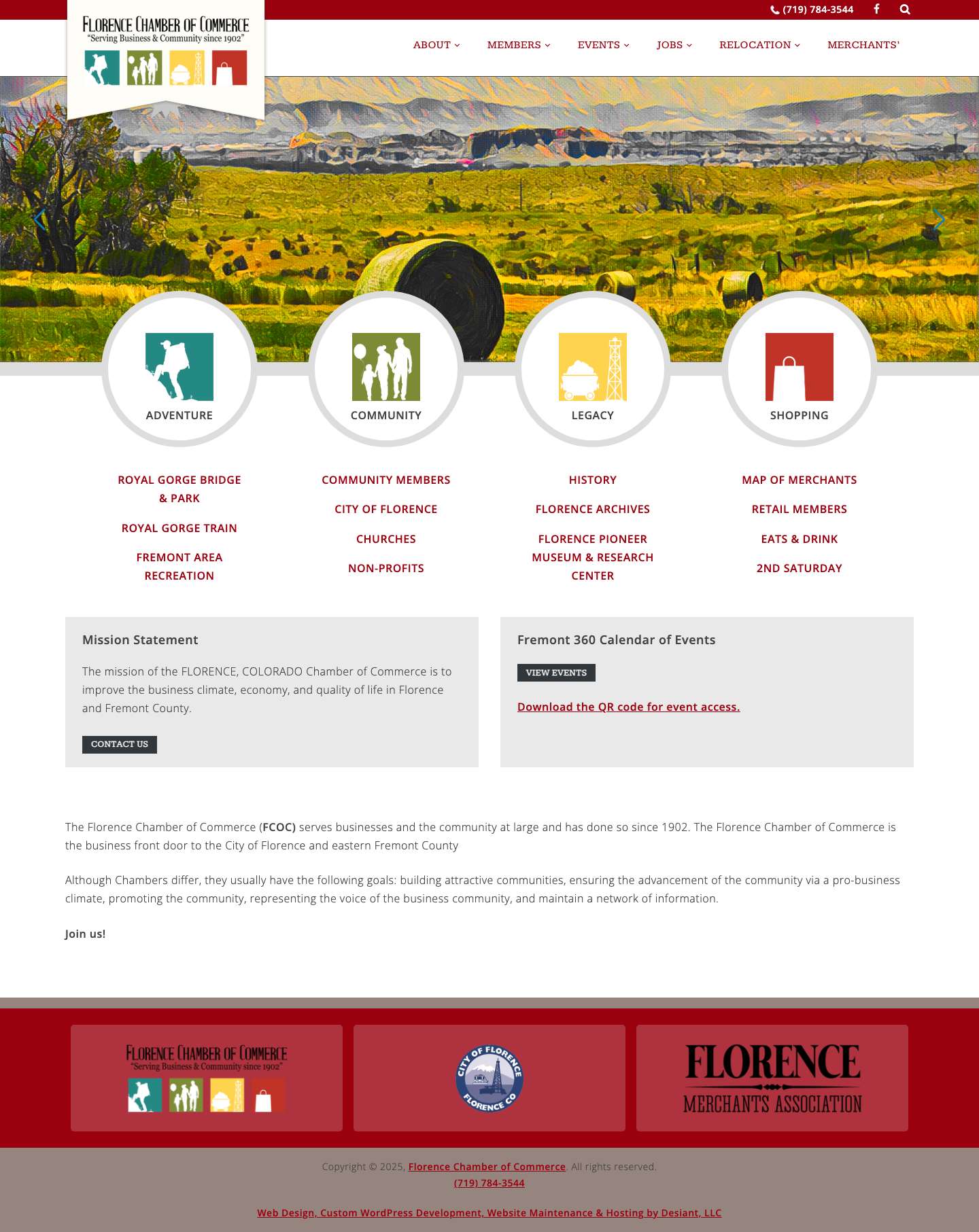 Florence Chamber of Commerce - Full Screenshot