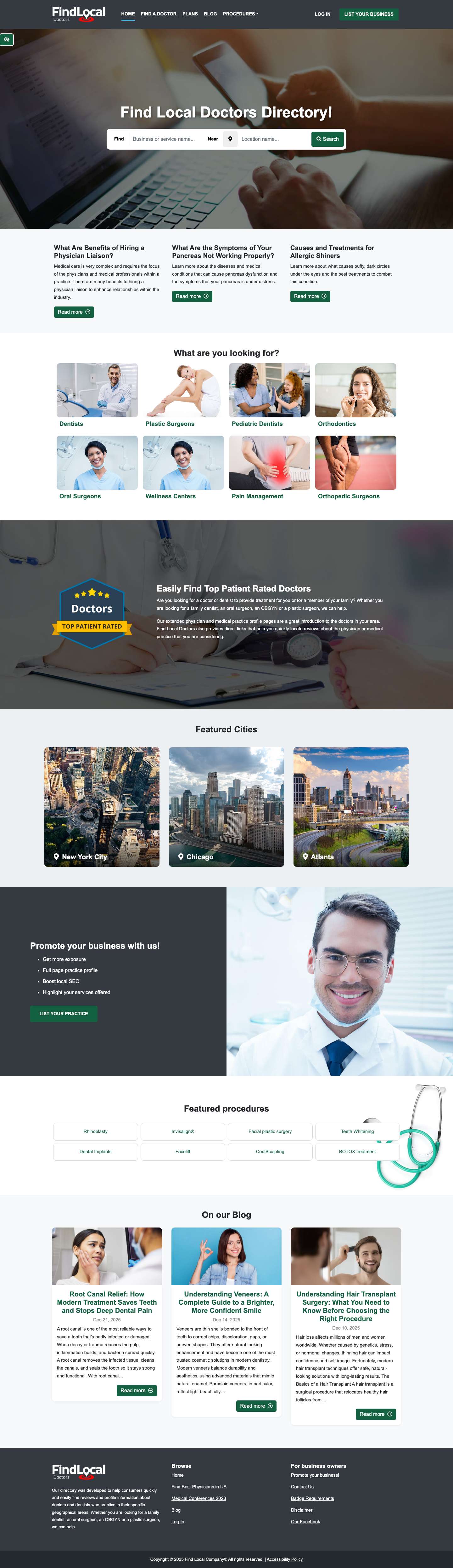 Find Local Doctors | Best Physician Directory | Read Doctors Reviews - Full Screenshot