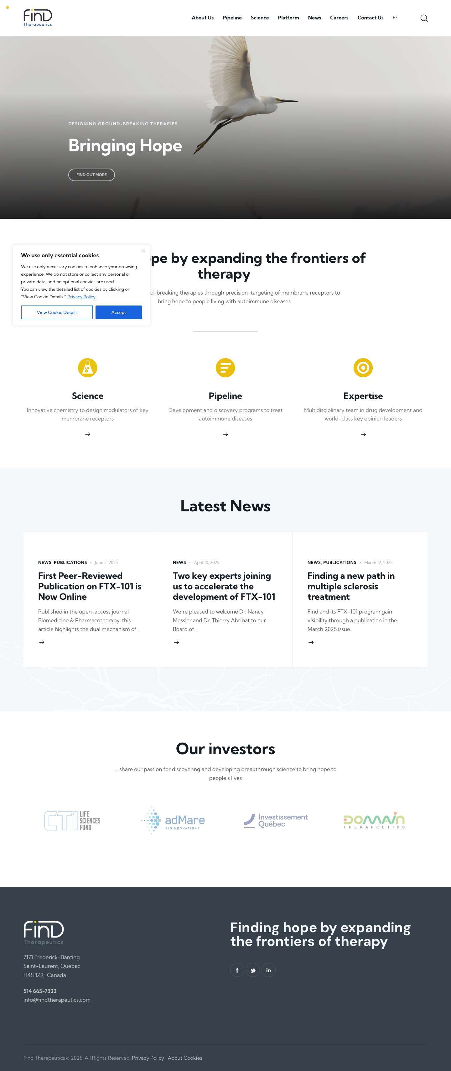 Find Therapeutics – Finding hope by expanding the frontiers of therapy - Full Screenshot