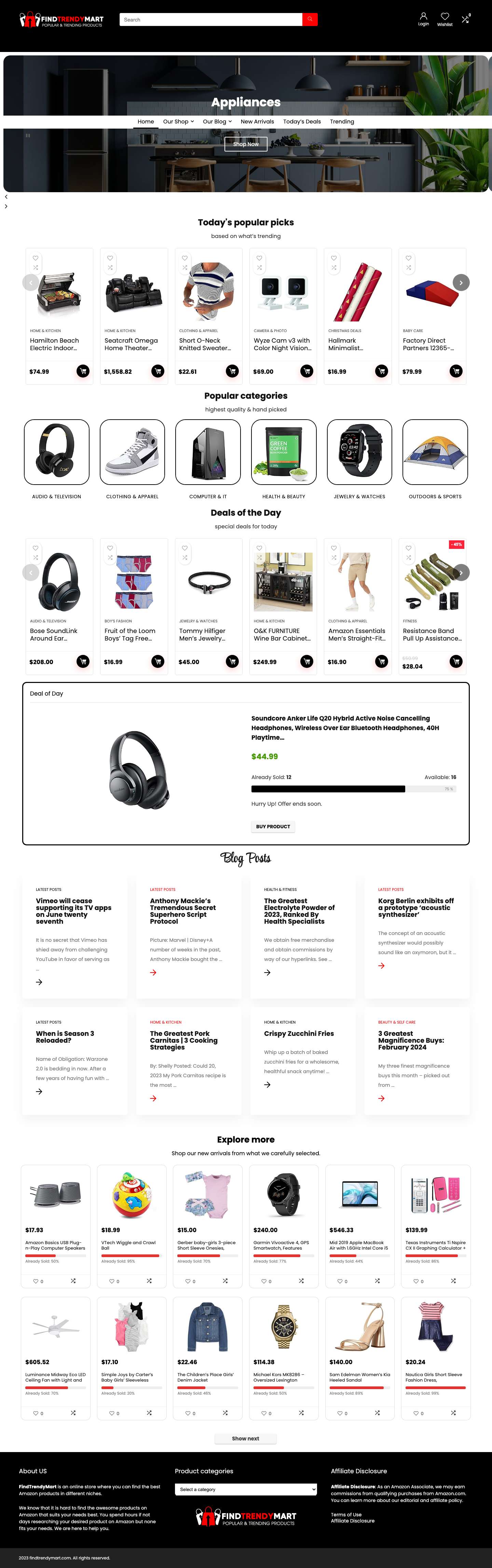 Buy Popular & Trending Amazon Products with Good Discount - FindTrendyMart - Full Screenshot