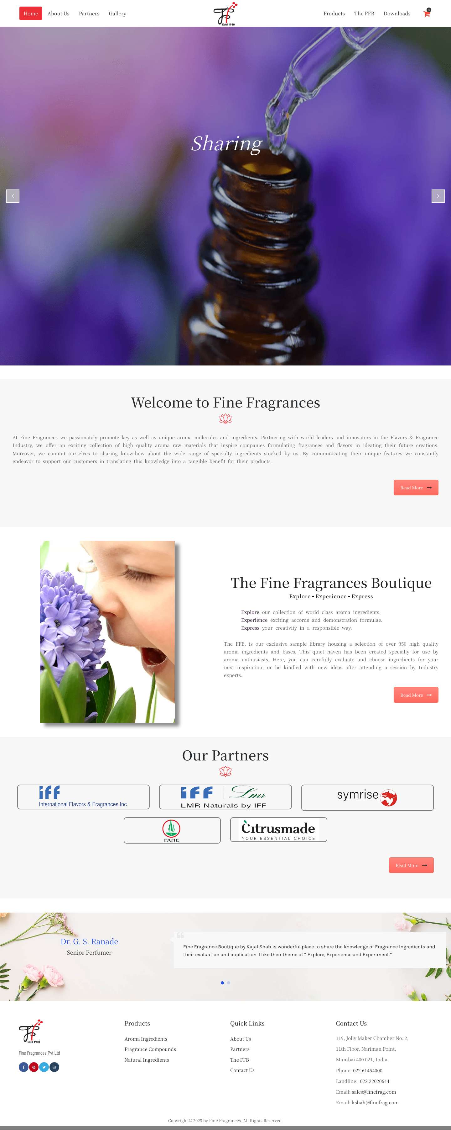 Fine Fragrances – Pvt Ltd - Full Screenshot