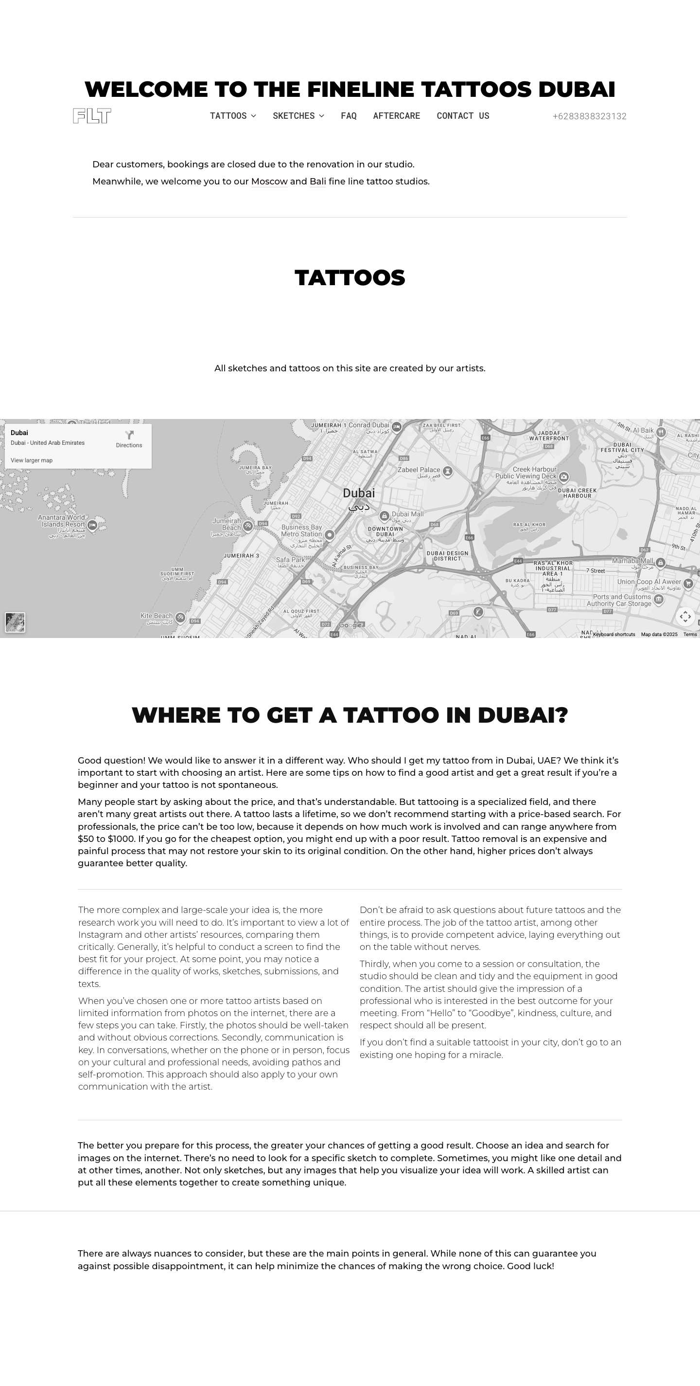 FINELINE TATTOOS DUBAI UAE - Full Screenshot