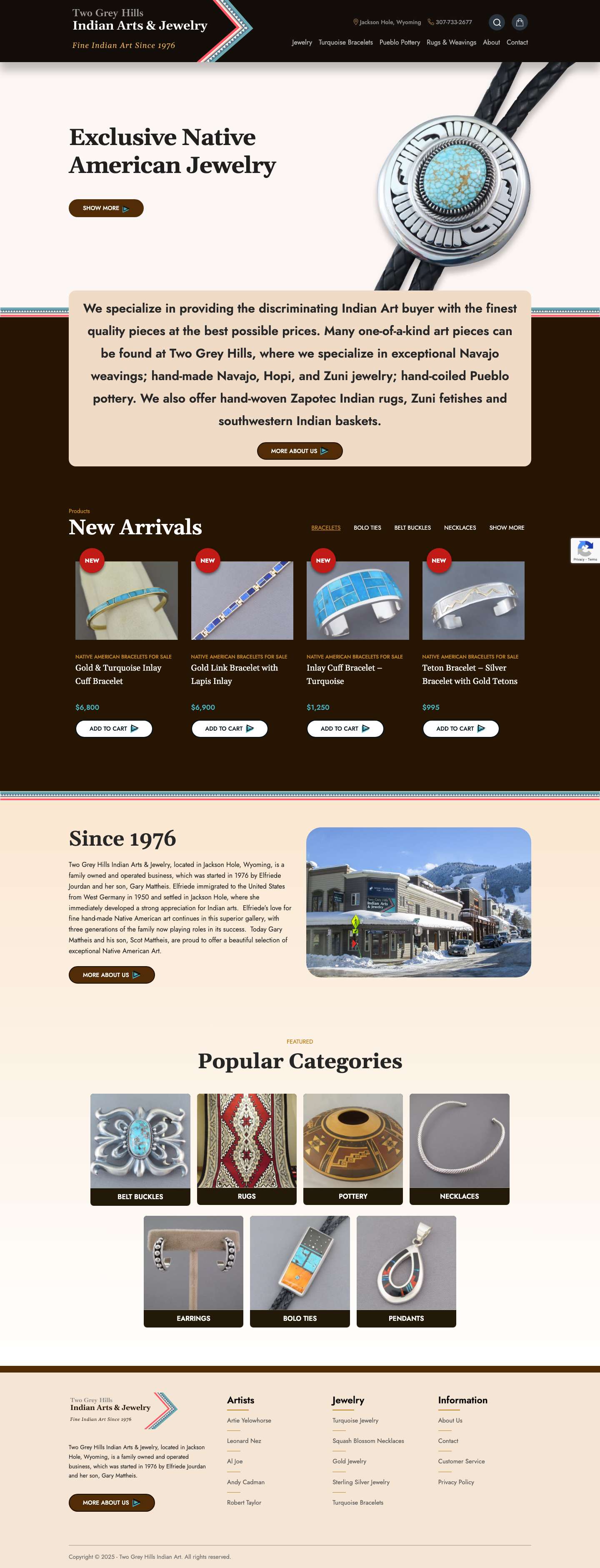 Fine Native American Arts & Jewelry | Native Jewelry Jackson Hole - Full Screenshot