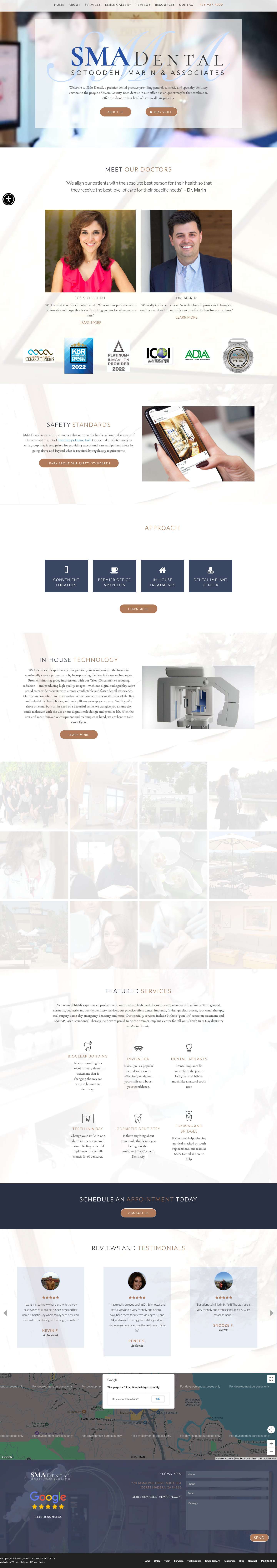 Dentist in Corte Madera | SMA Dental - Marin County - Full Screenshot