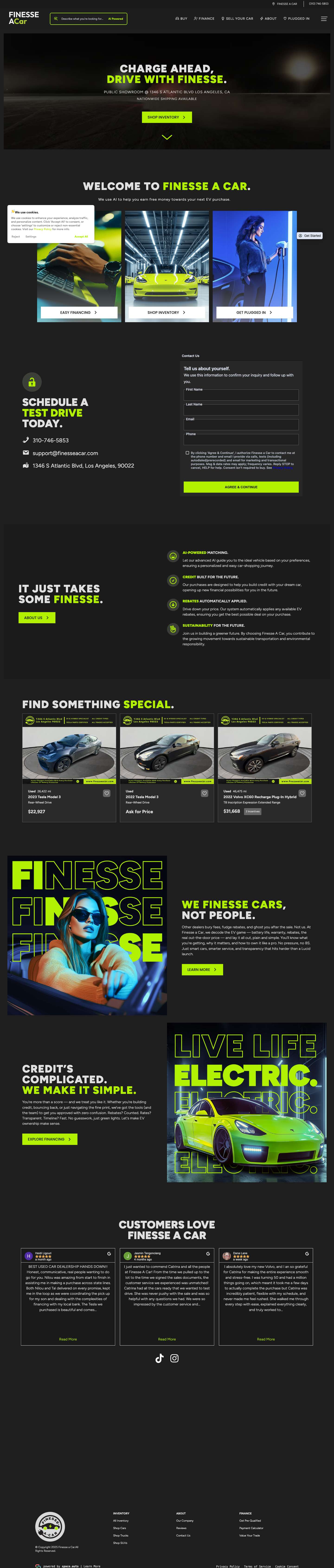 Finesse a Car | Pre-Owned EVs in Los Angeles - Full Screenshot