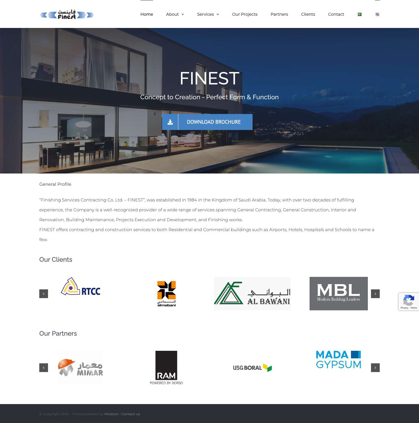 Home - Finishing Services Contracting Co.Ltd - Full Screenshot