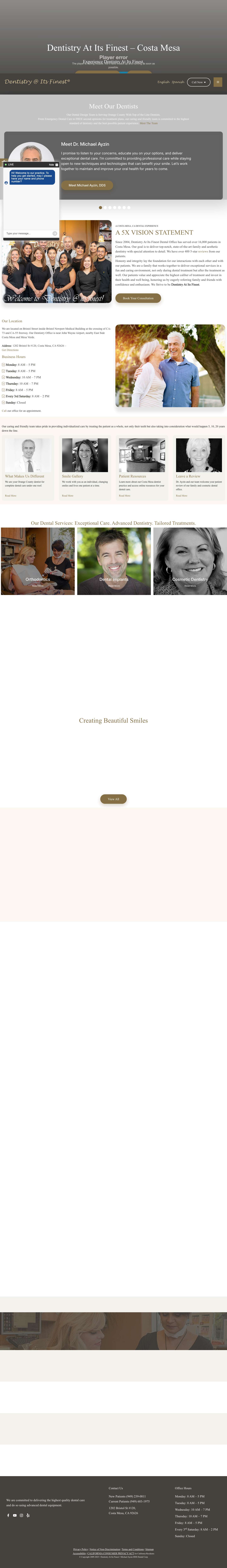 Dentist in Costa Mesa, CA - Dentistry At Its Finest - Costa Mesa DentistryAccessibility ToolsIncrease TextDecrease TextGrayscaleHigh ContrastNegative ContrastLight BackgroundLinks UnderlineReadable FontReset - Full Screenshot