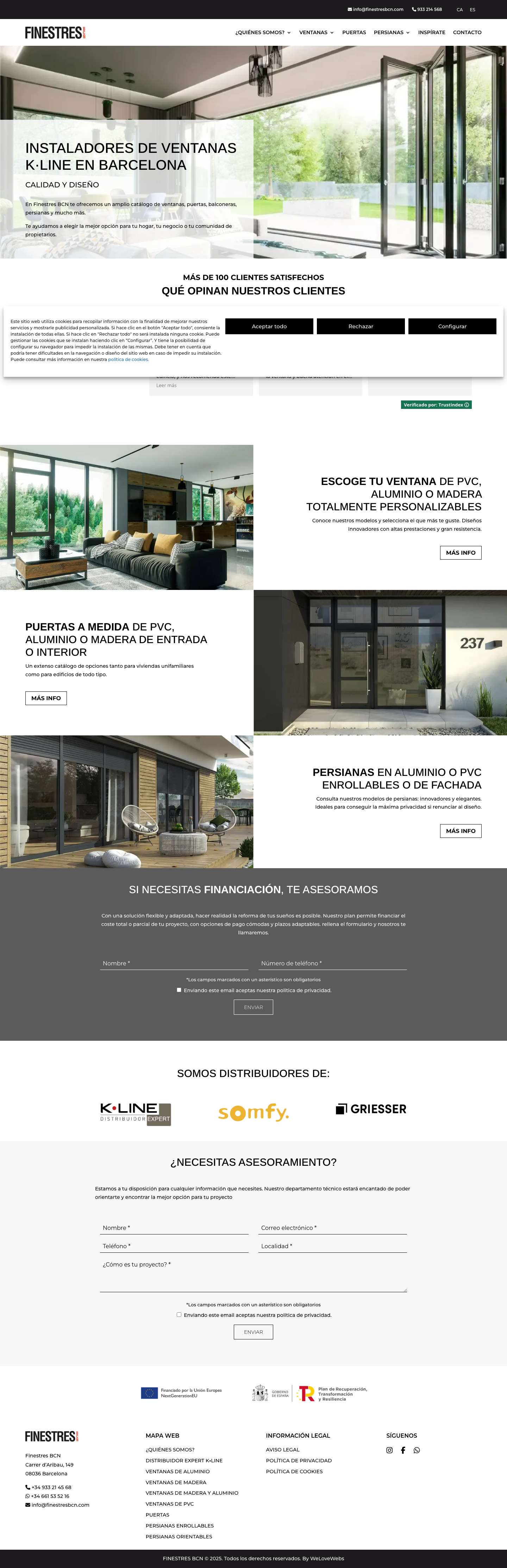 Ventanas de aluminio KLINE Barcelona | Finestres BCN - Full Screenshot