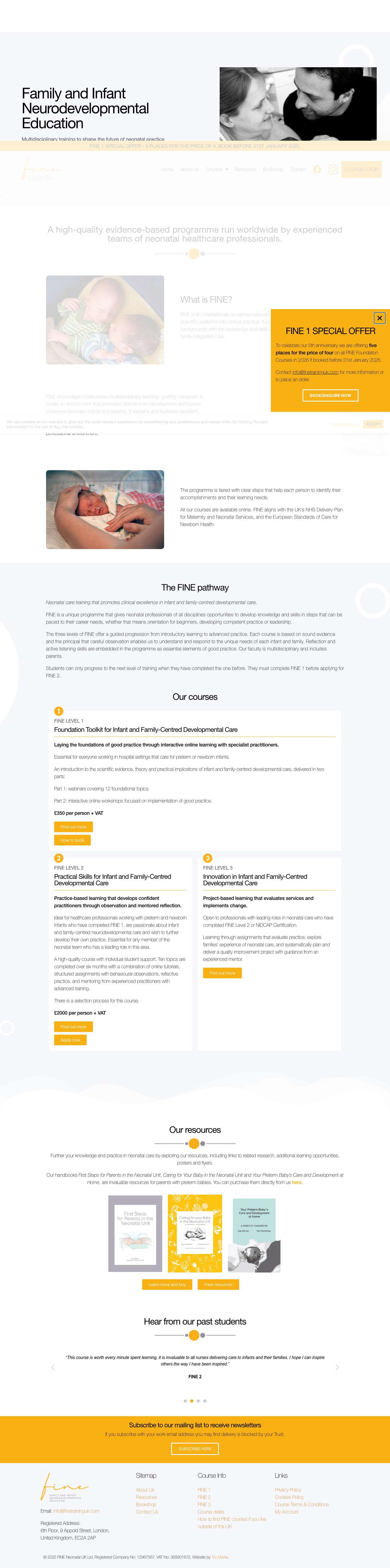 Family and Infant Neurodevelopmental Education | FINE Training - Full Screenshot