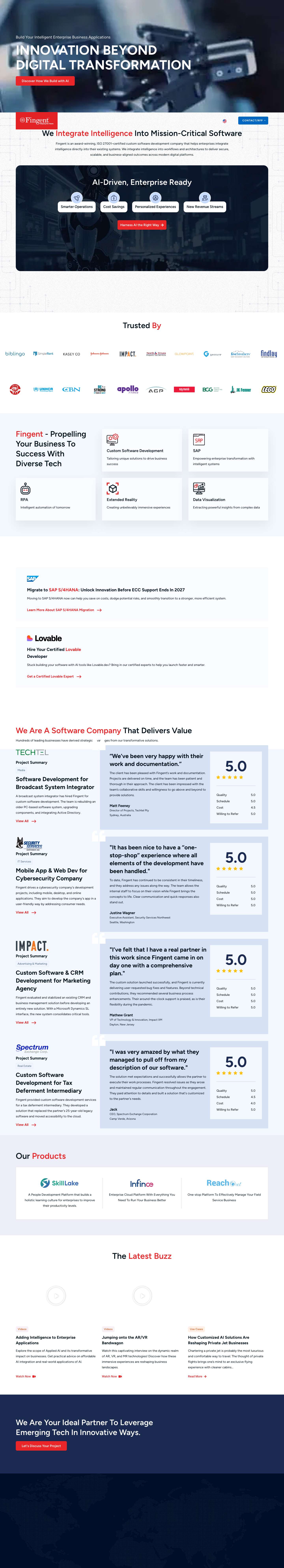 Digital Transformation Services & Solutions | Fingent US - Full Screenshot