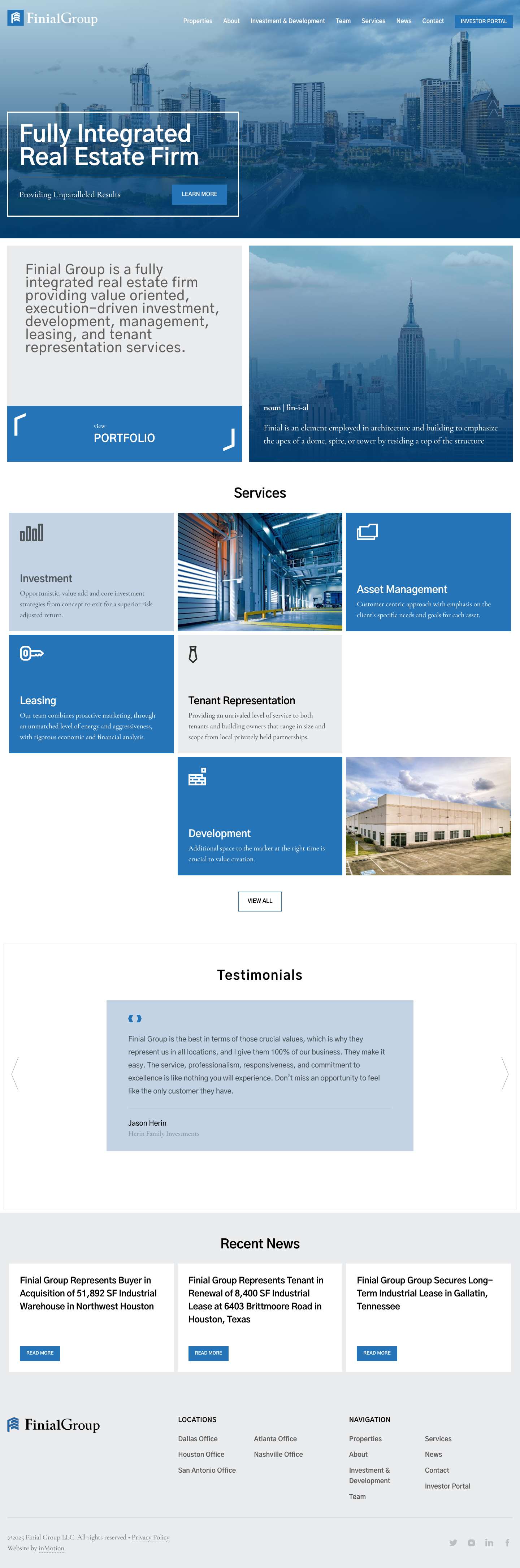 Finial Group – Fully Integrated Real Estate Firm - Full Screenshot
