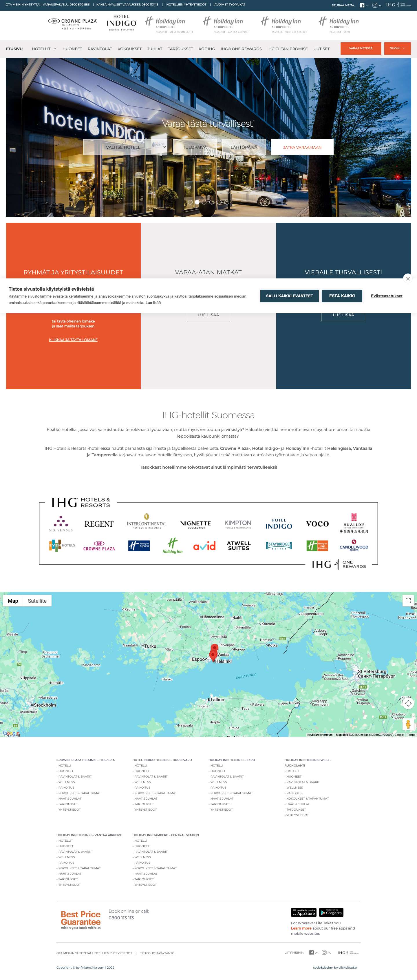 IHG Finland - Löydä Suomen parhaat hotellit - Full Screenshot