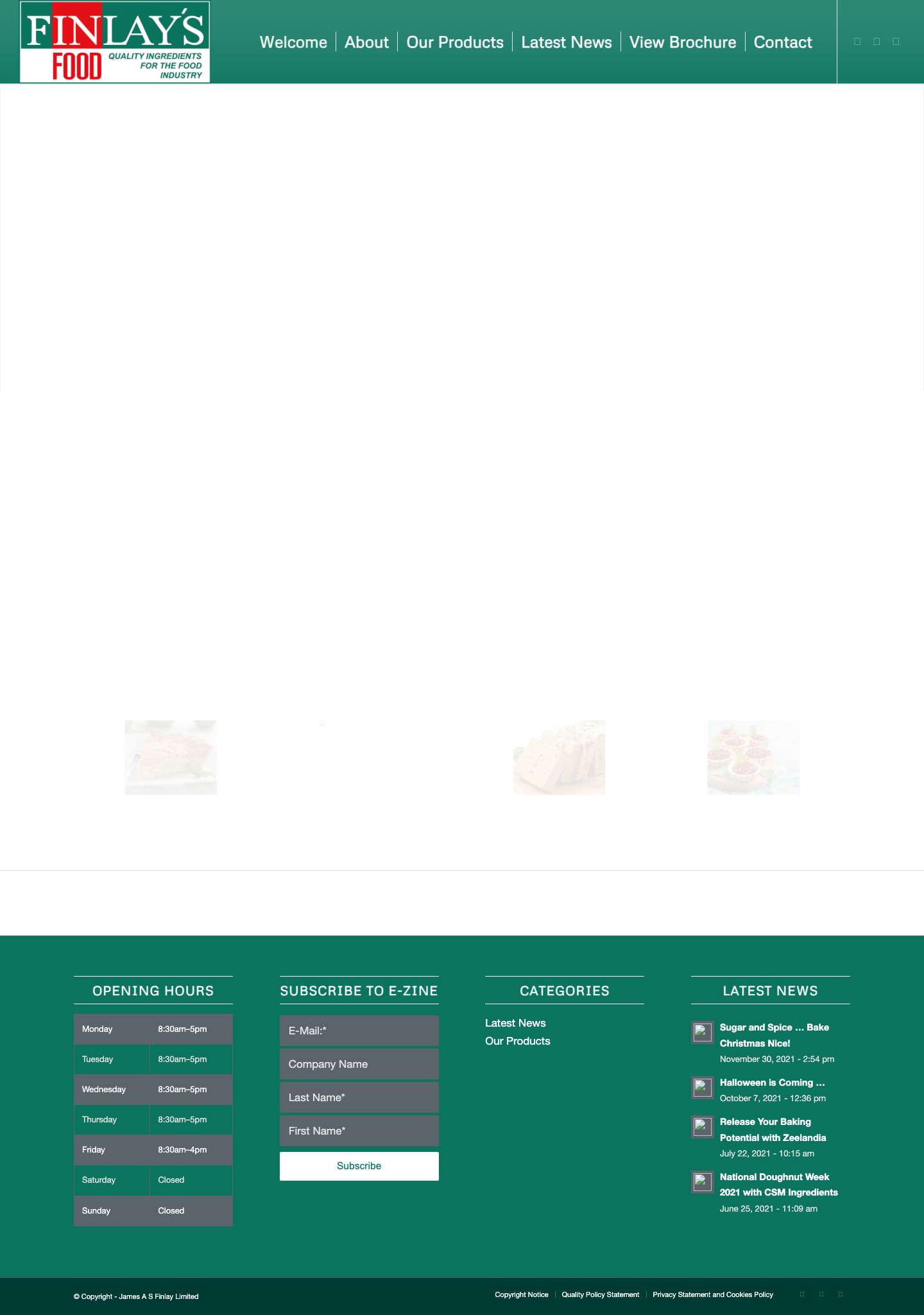 Finlay's Food - Quality Ingredients for the Food Industry - Full Screenshot