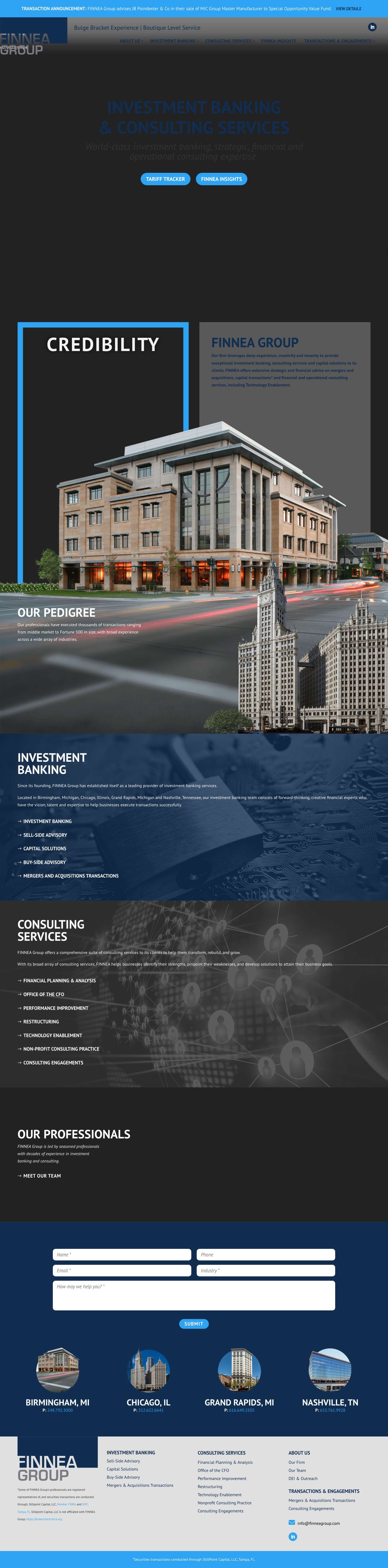 FINNEA Group | Investment Banking & Consulting Services - Full Screenshot