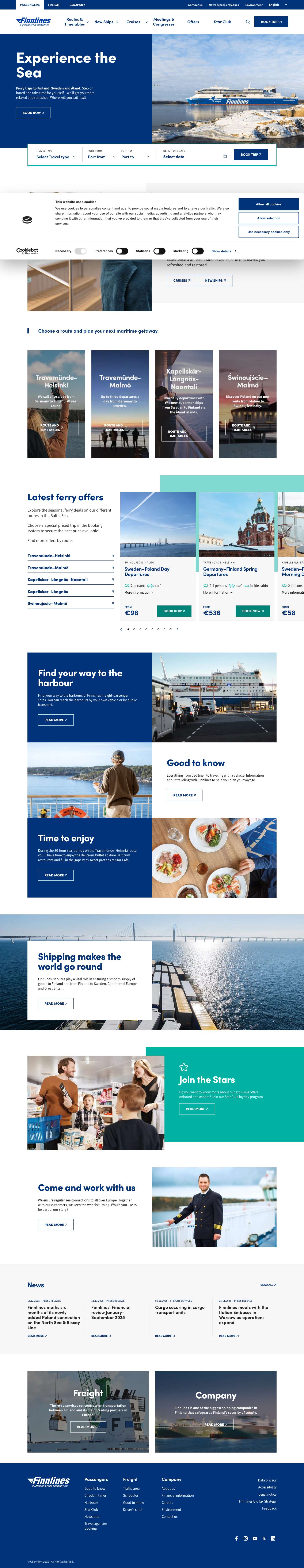 Finnlines' Ferry trips and Cruises in the Baltic Sea - Finnlines - Full Screenshot