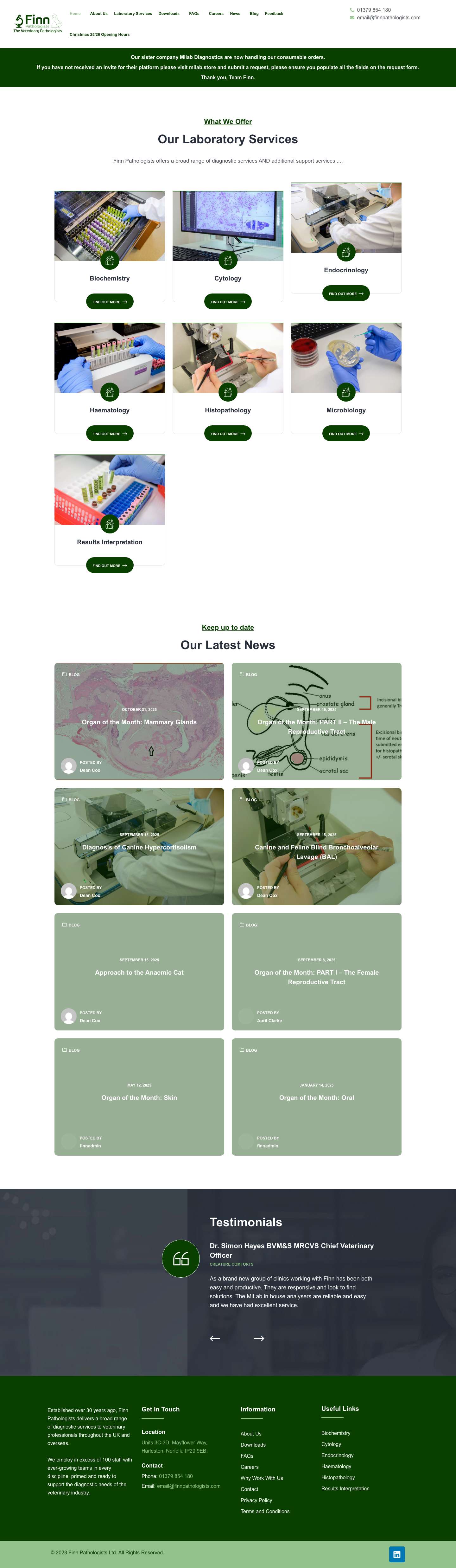 Finn Pathologists – The Veterinary Pathologists - Full Screenshot