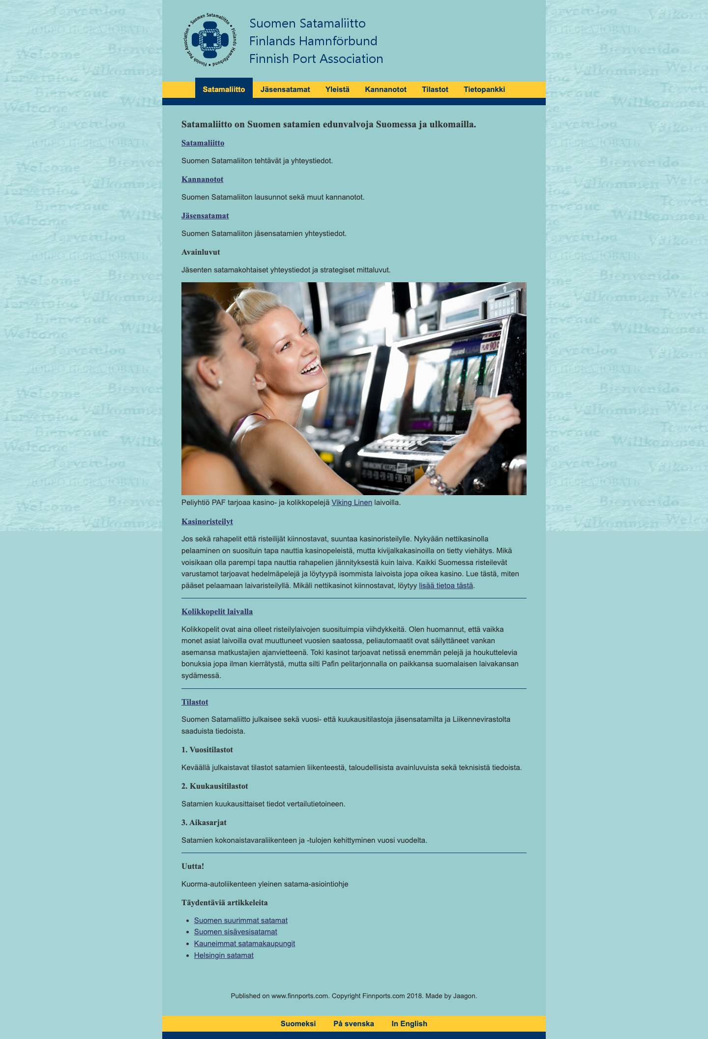 FinnPorts – Finnish Port Association - Full Screenshot