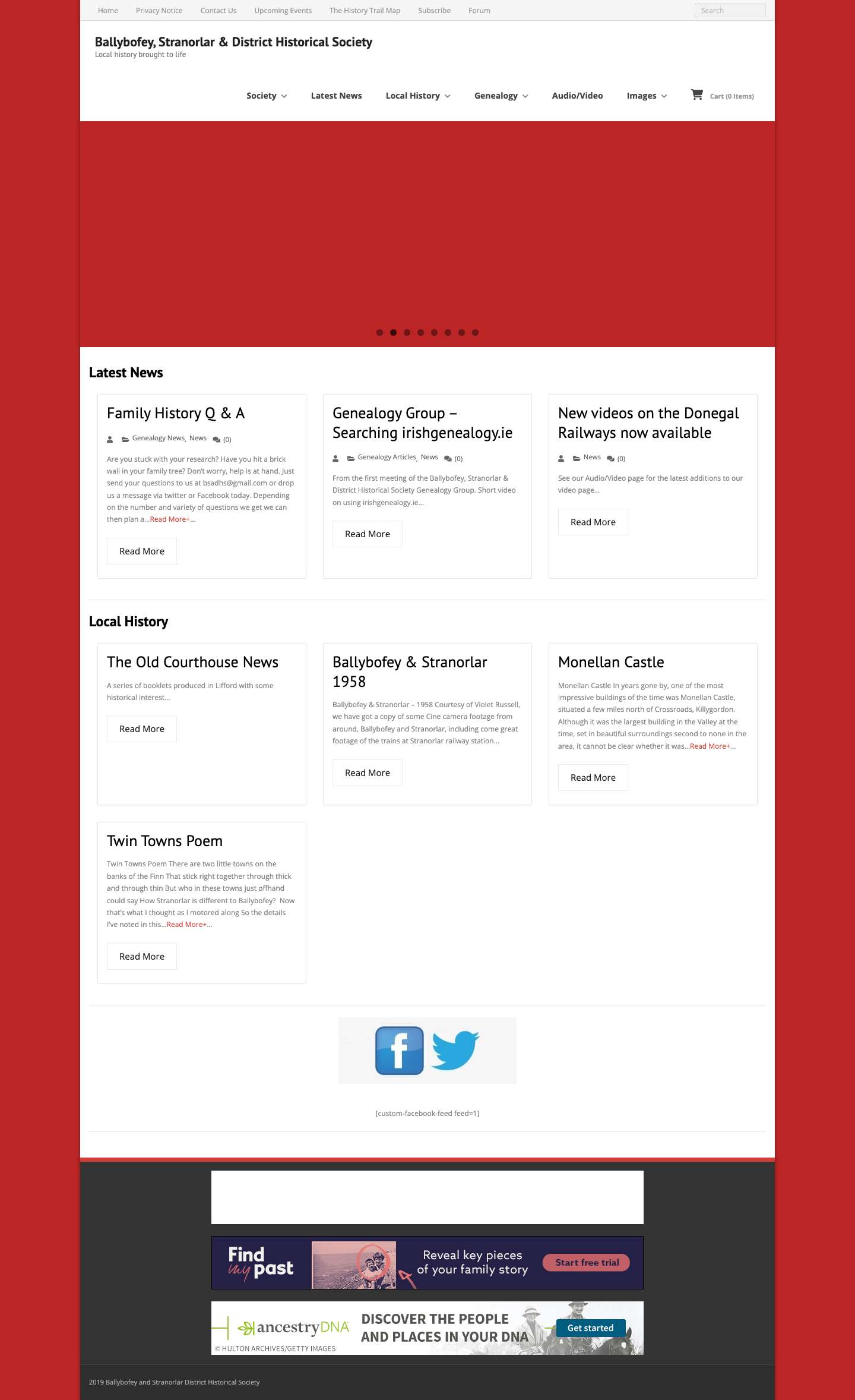 Home - Ballybofey, Stranorlar & District Historical Society - Full Screenshot