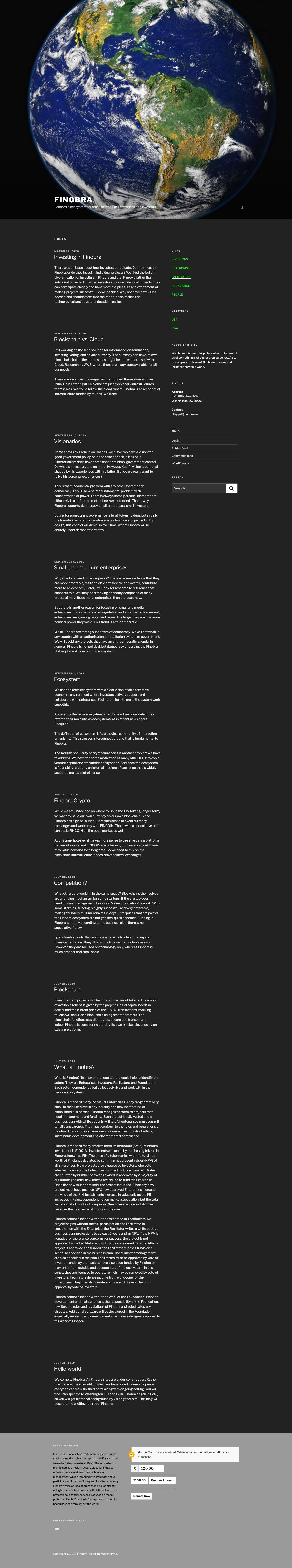 Finobra – Economic ecosystem for small to medium enterprises and investors - Full Screenshot