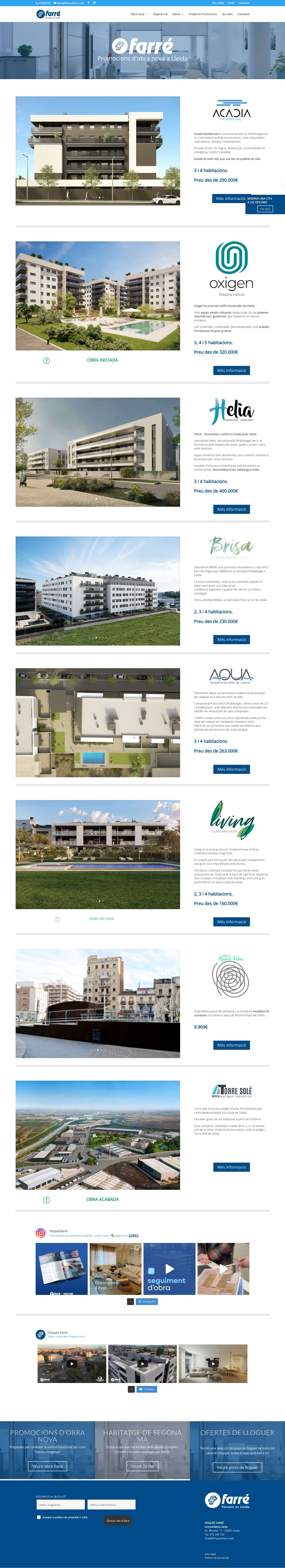 Pisos Lleida Home - Finques Farre Inmobiliaria Lleida - Full Screenshot