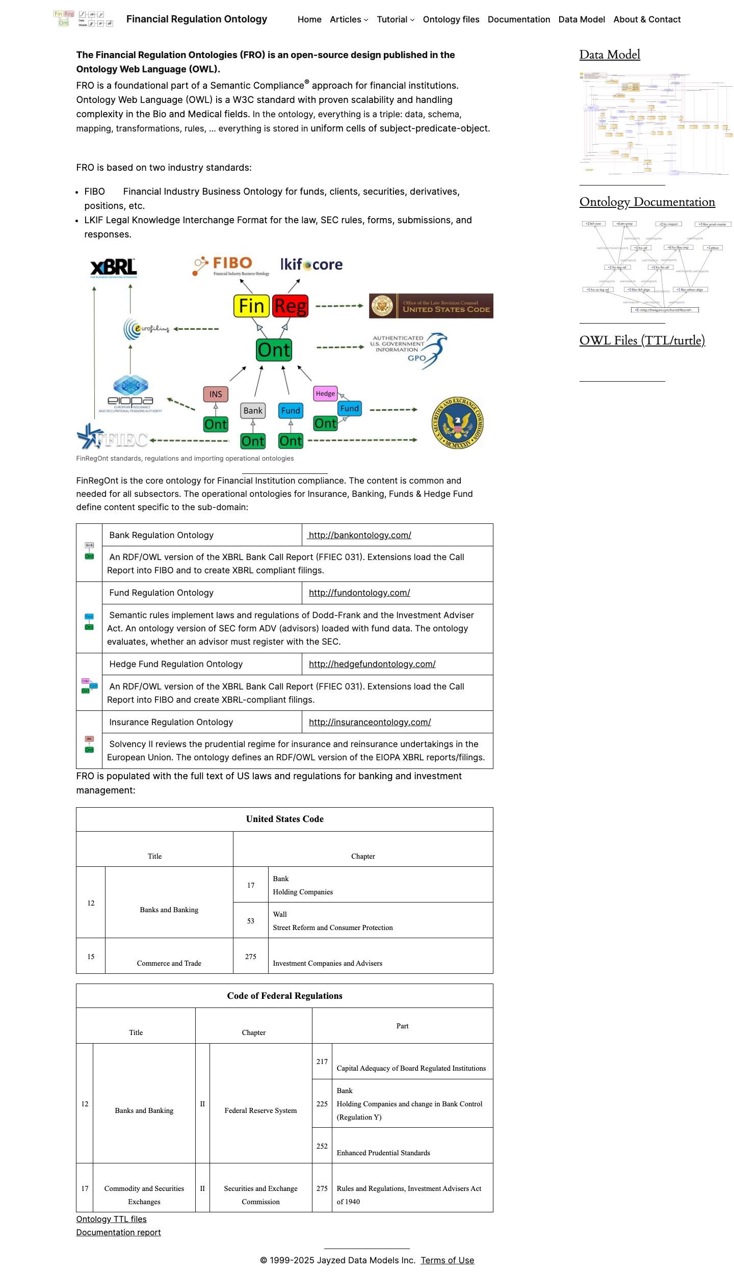 Semantic Compliance in Finance - Financial Regulation Ontology - Full Screenshot