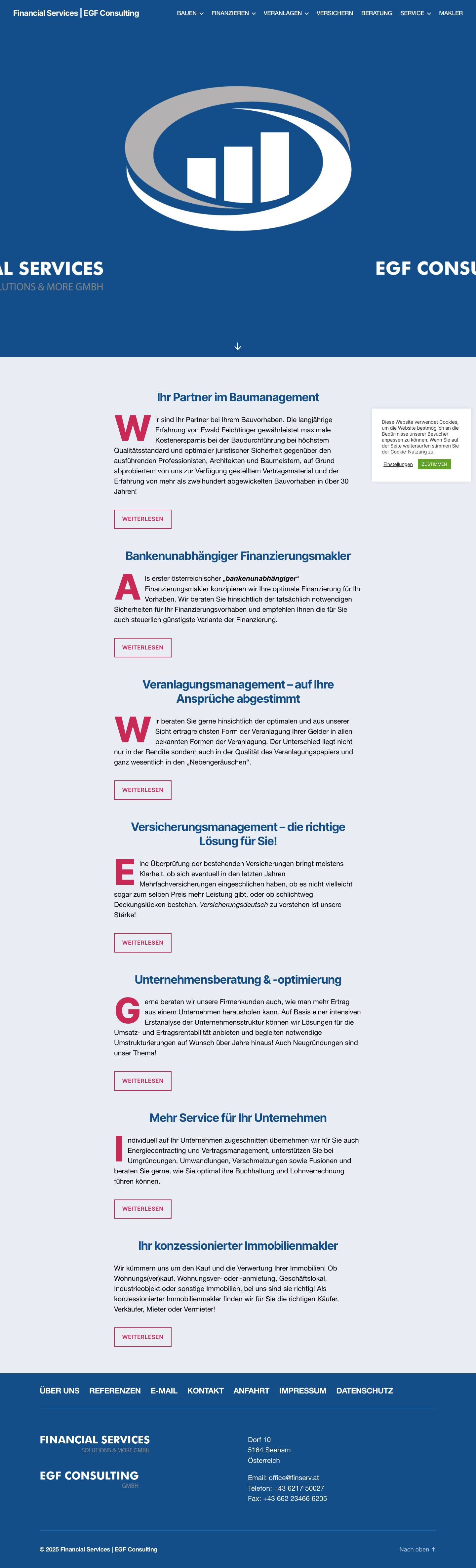 Financial Services | EGF Consulting - Full Screenshot