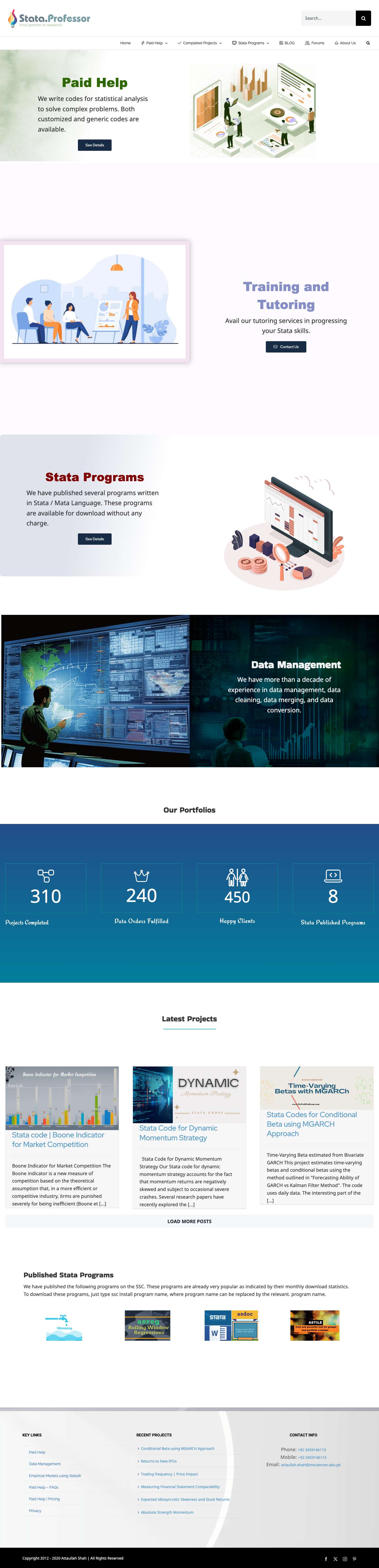Home - Stata.Professor : Your Partner in Research - Full Screenshot